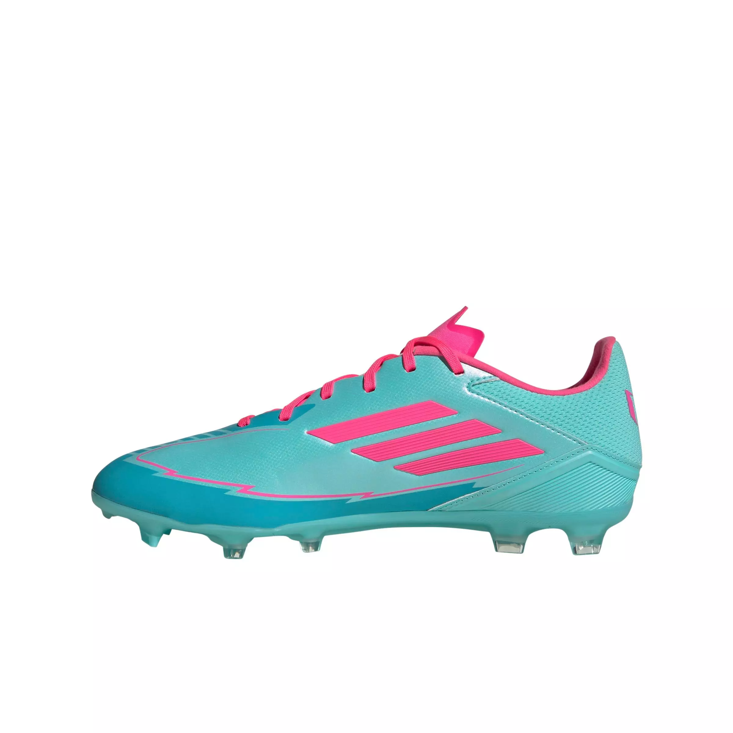 adidas F50 League Messi MG "Flash Aqua/Lucid Pink/Lucid Cyan" Unisex Soccer Cleat - AQUA/PINK/CYAN