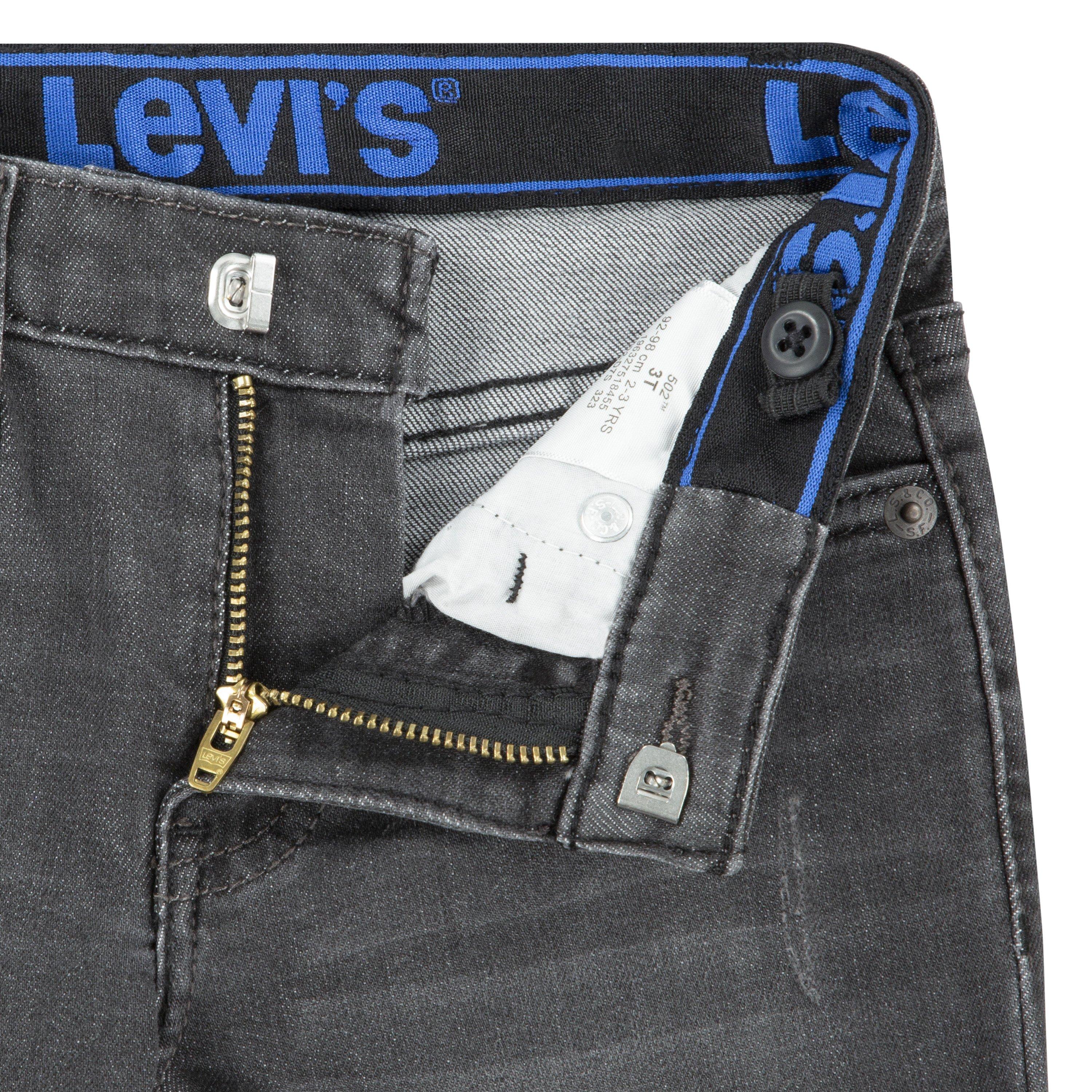 Levi's 502 Regular Taper Fit Toddler Boys' Black Wash Denim Jeans