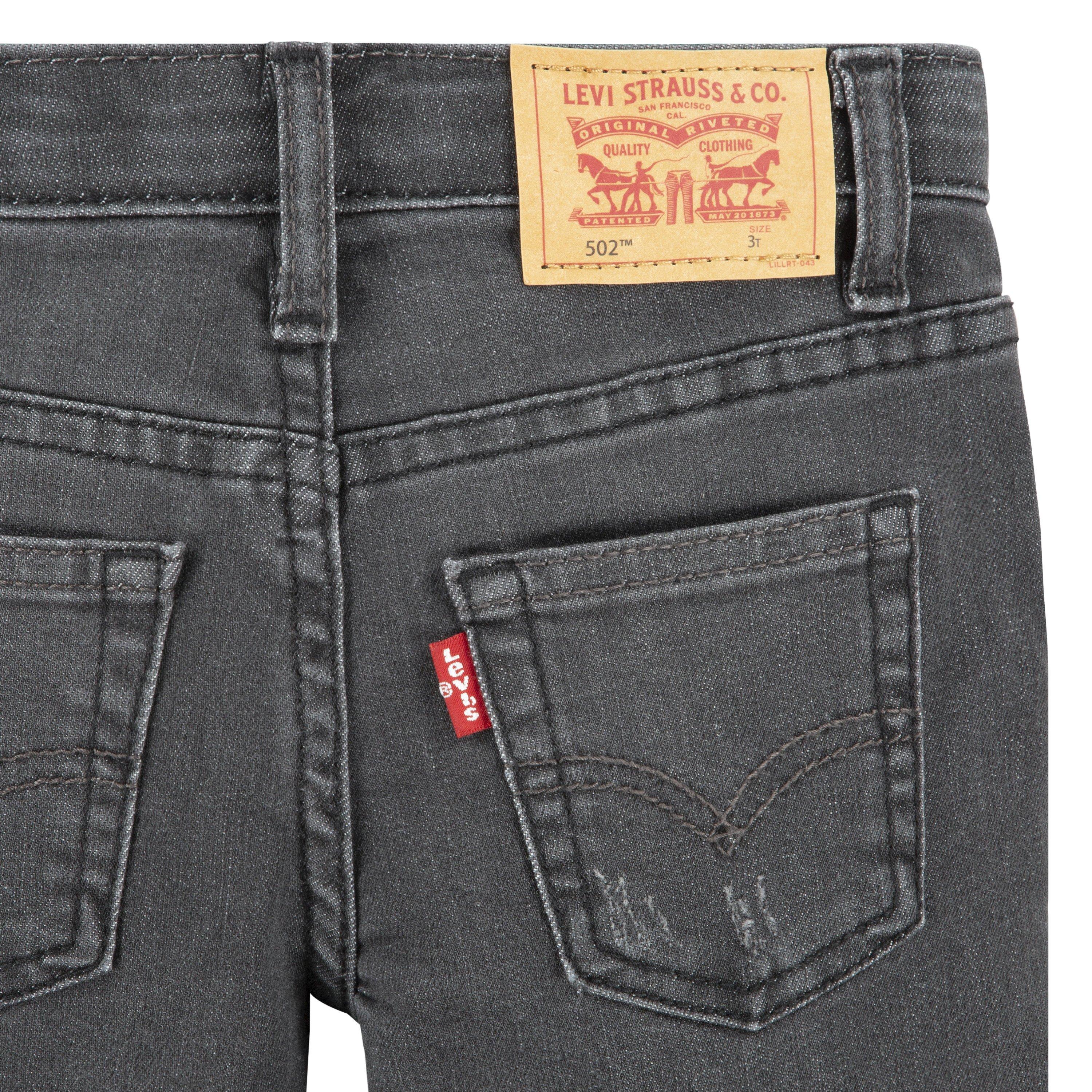 Levi's 502 Regular Taper Fit Toddler Boys' Black Wash Denim Jeans