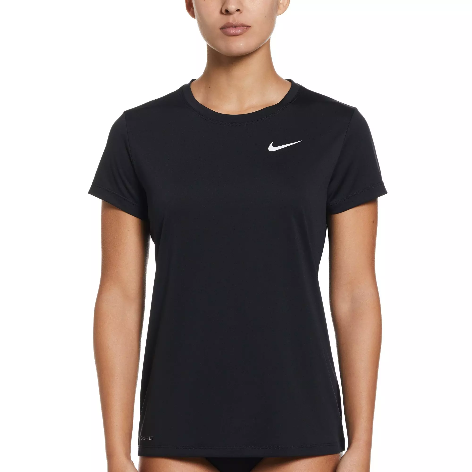 Nike Women's Swim Essential Dri-FIT Hydroguard Short Sleeve Shirt - BLACK