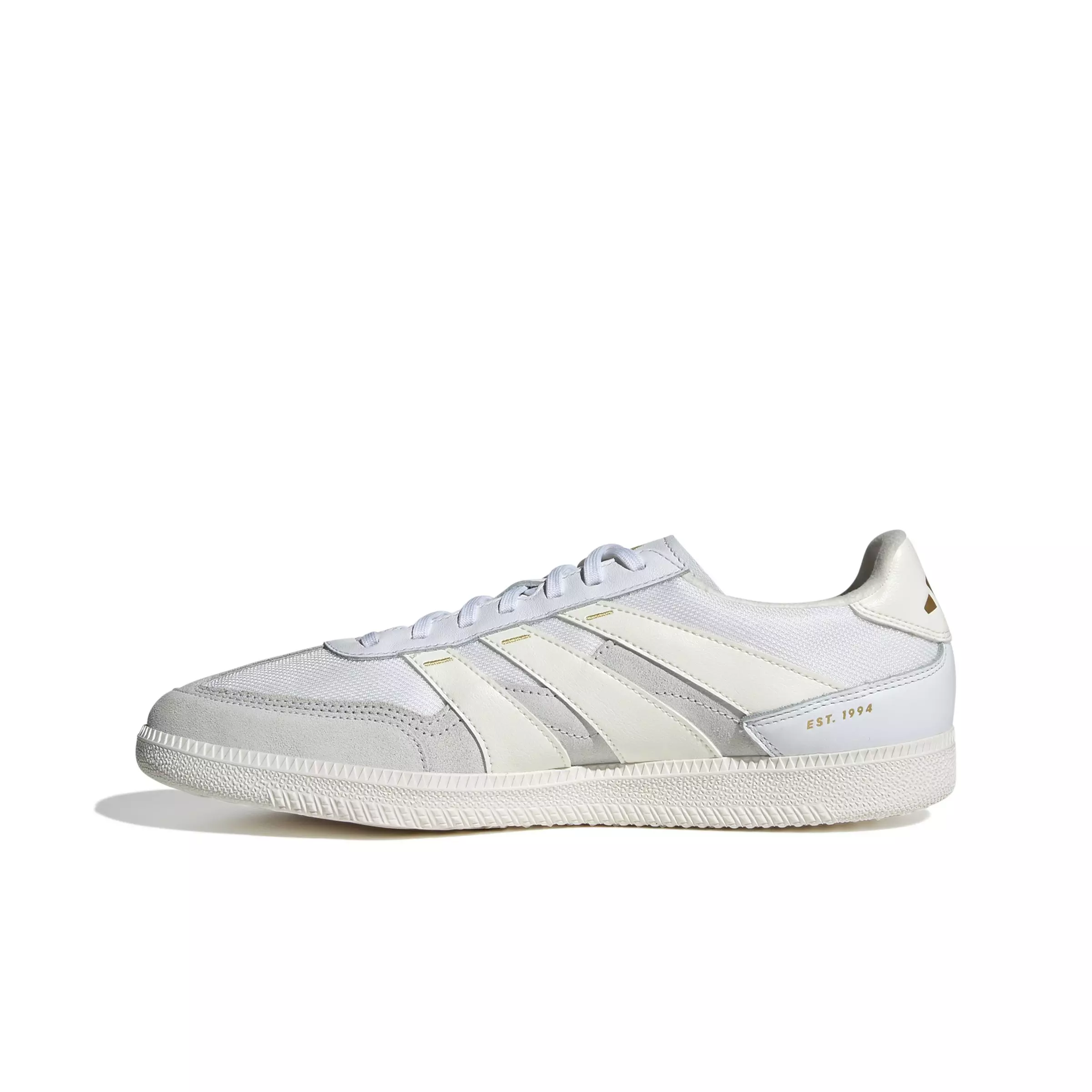 adidas Predator Freestyle Indoor "Ftwr White/Off White/Gold Metallic" Unisex Soccer Shoe - WHITE/OFF WHITE/GOLD