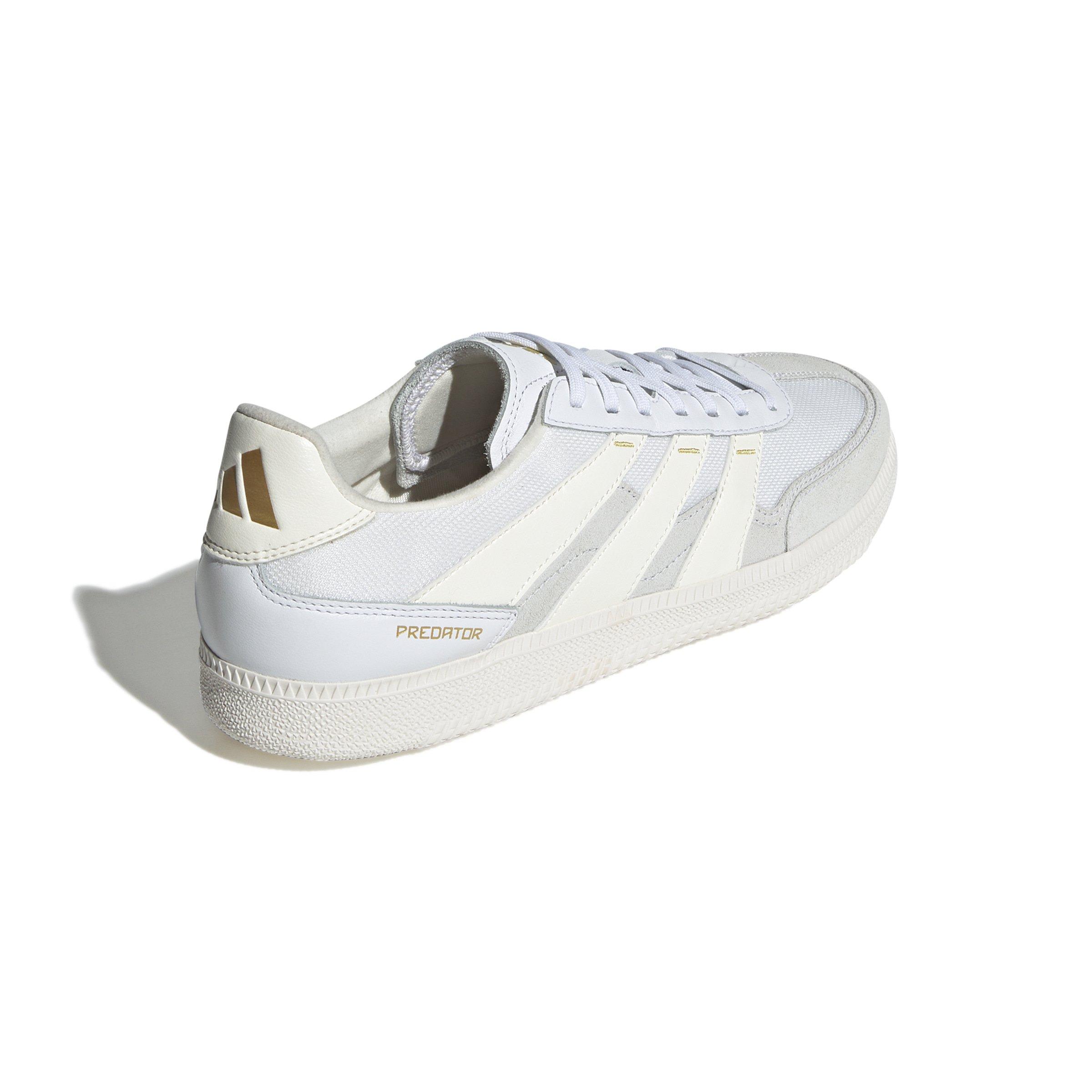 adidas Predator Freestyle Indoor "Ftwr White/Off White/Gold Metallic" Unisex Soccer Shoe - WHITE/OFF WHITE/GOLD Thumbnail View 4