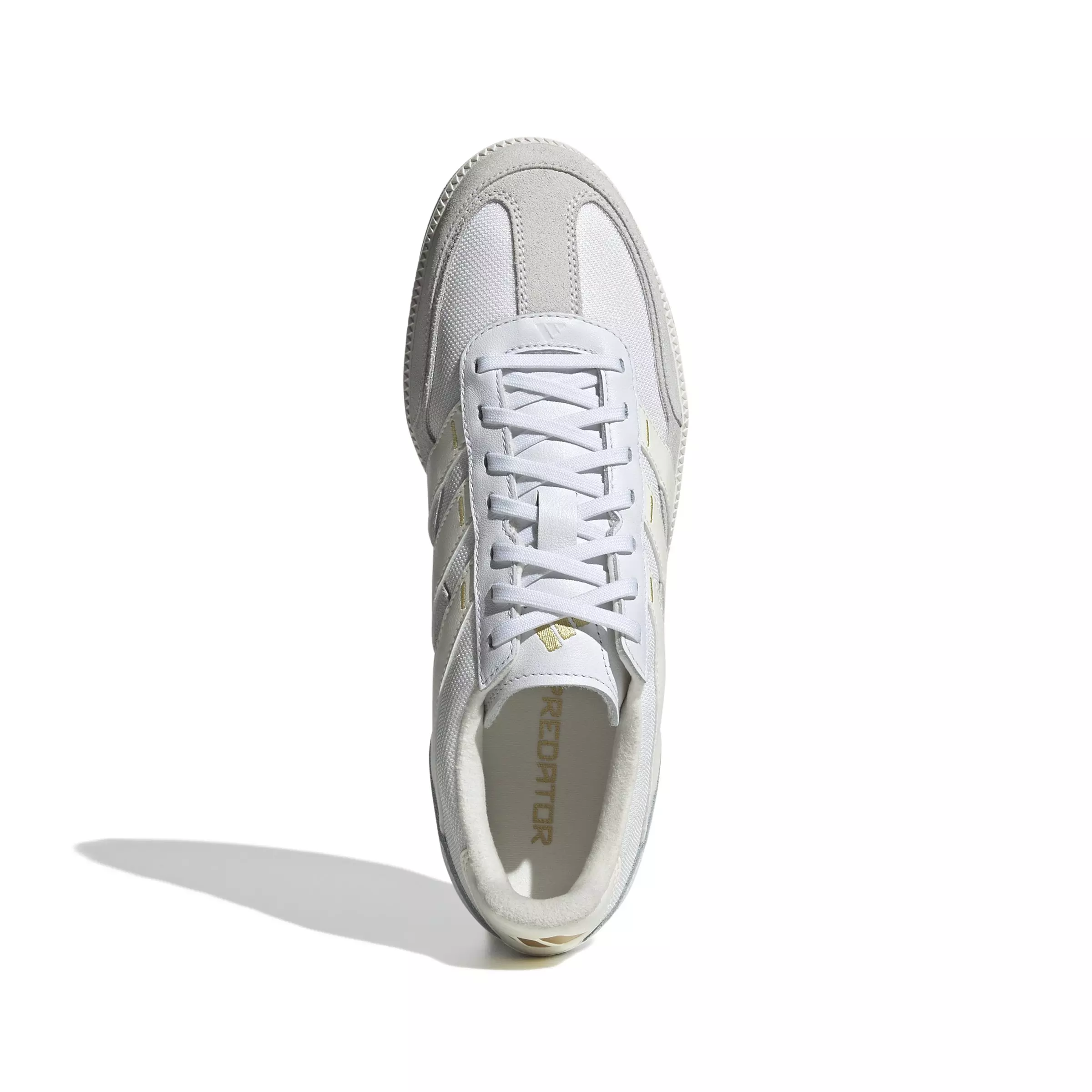 adidas Predator Freestyle Indoor "Ftwr White/Off White/Gold Metallic" Unisex Soccer Shoe - WHITE/OFF WHITE/GOLD