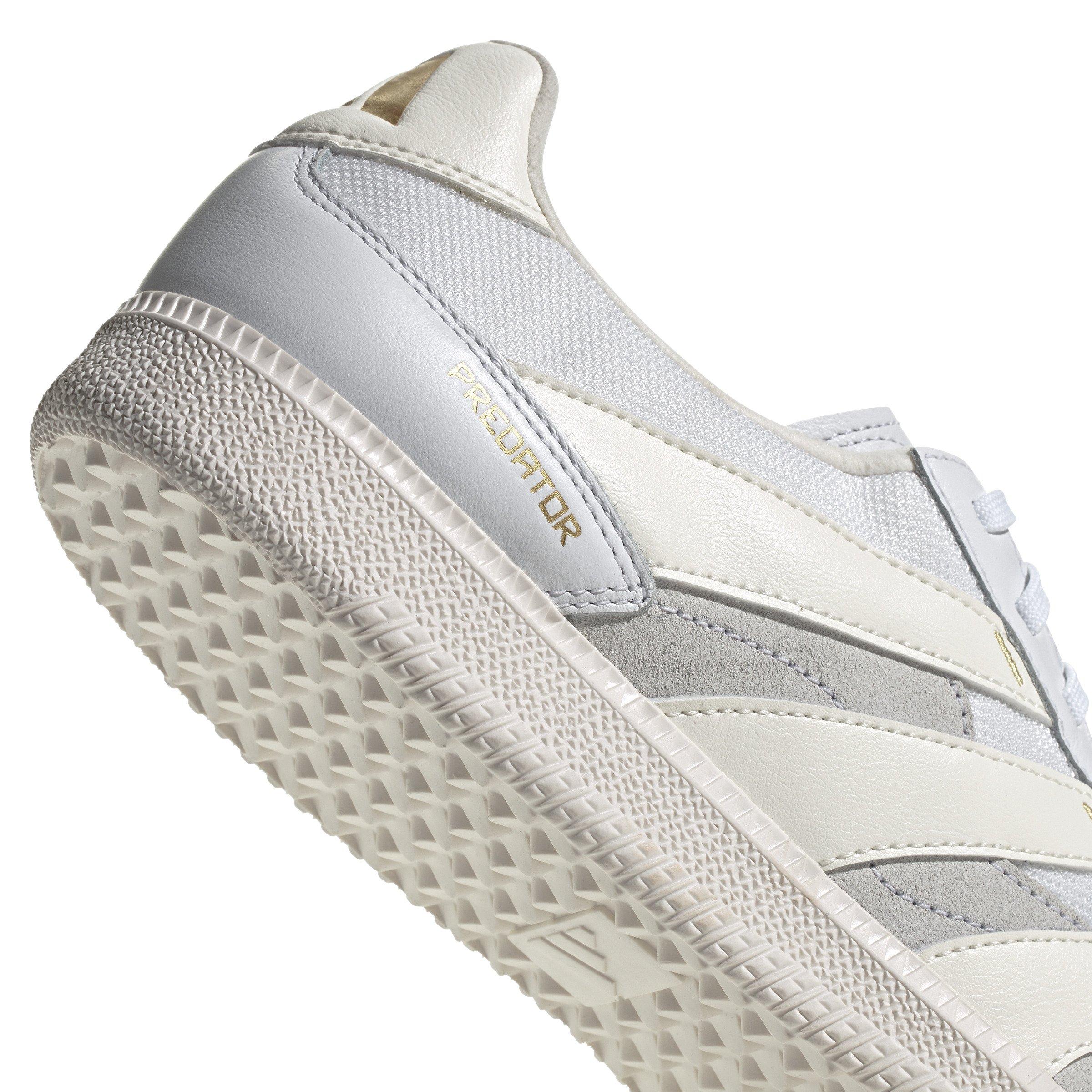 adidas Predator Freestyle Indoor "Ftwr White/Off White/Gold Metallic" Unisex Soccer Shoe - WHITE/OFF WHITE/GOLD Thumbnail View 8