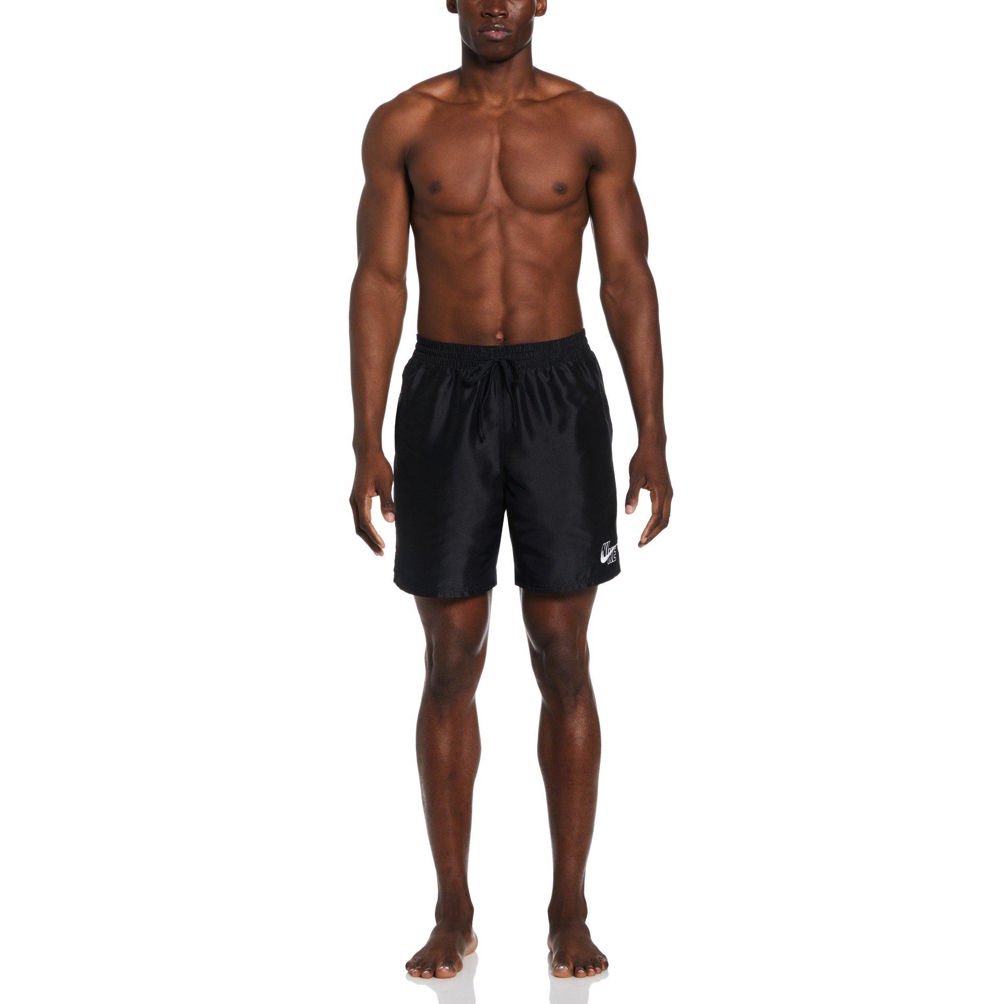 Nike Men's Swim 7" Volley Short - BLACK Thumbnail View 4