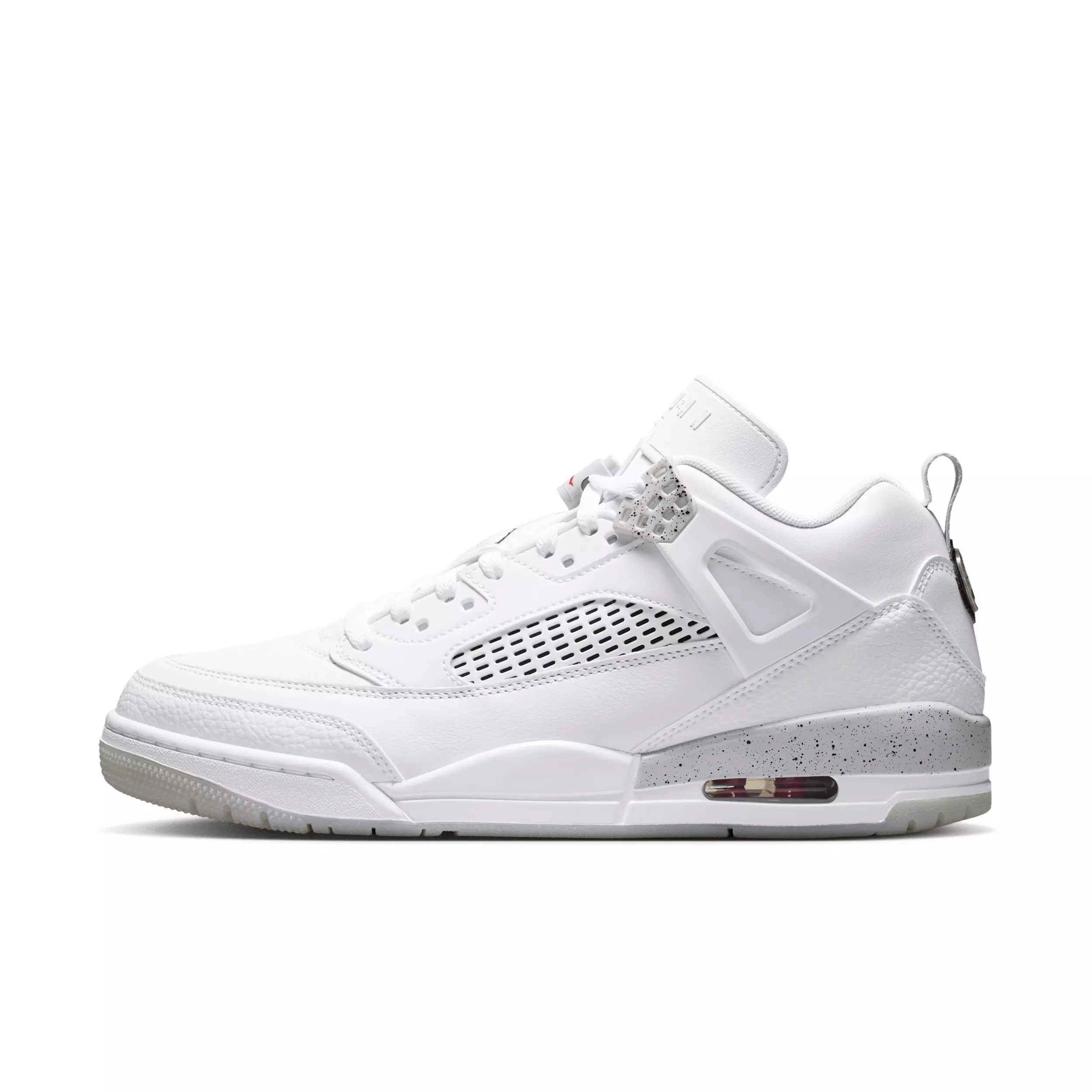 Jordan Spizike Low "White/Grey Fog/Fire Red/Black" Men's Shoe - WHITE/GREY/RED/BLACK