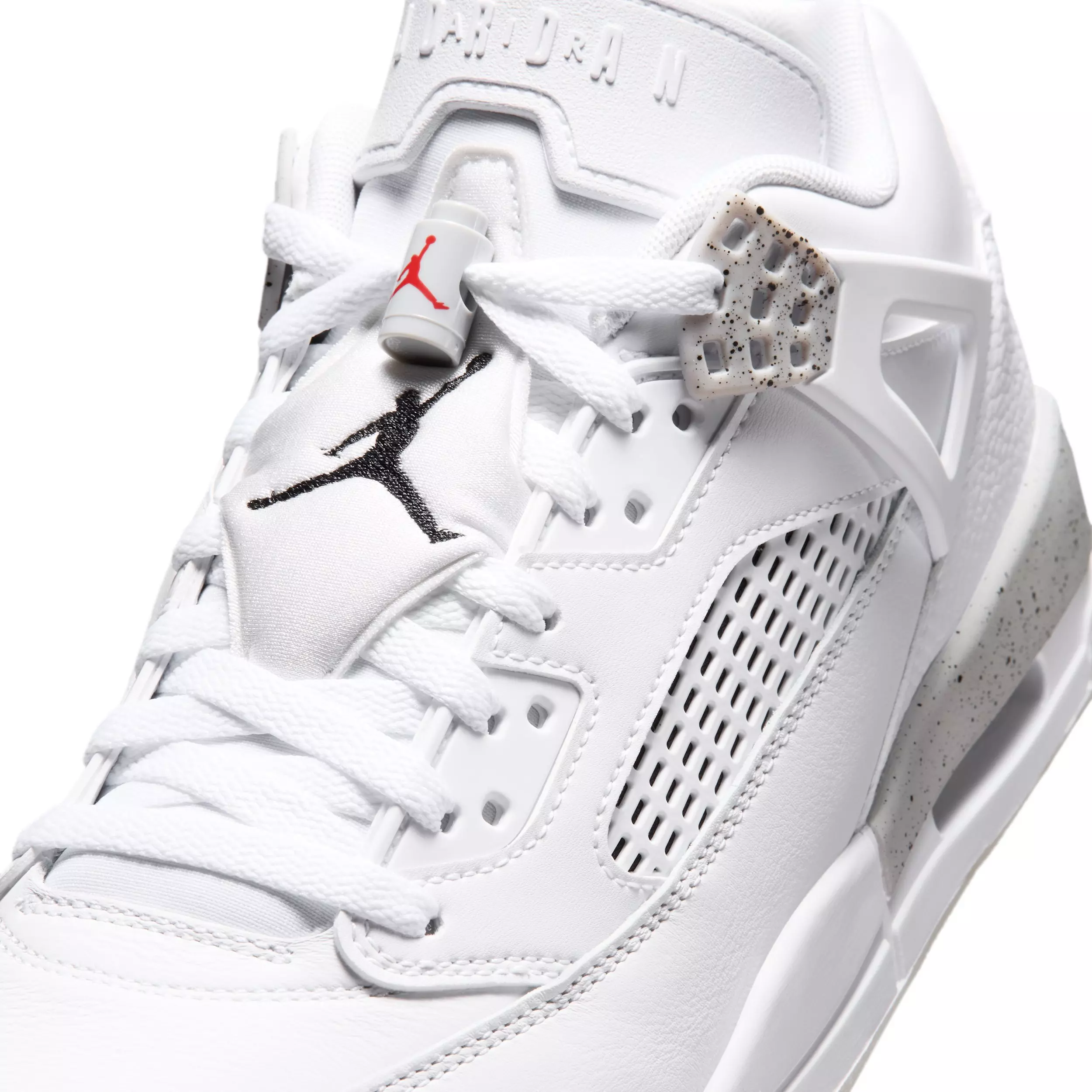 Jordan Spizike Low "White/Grey Fog/Fire Red/Black" Men's Shoe - WHITE/GREY/RED/BLACK