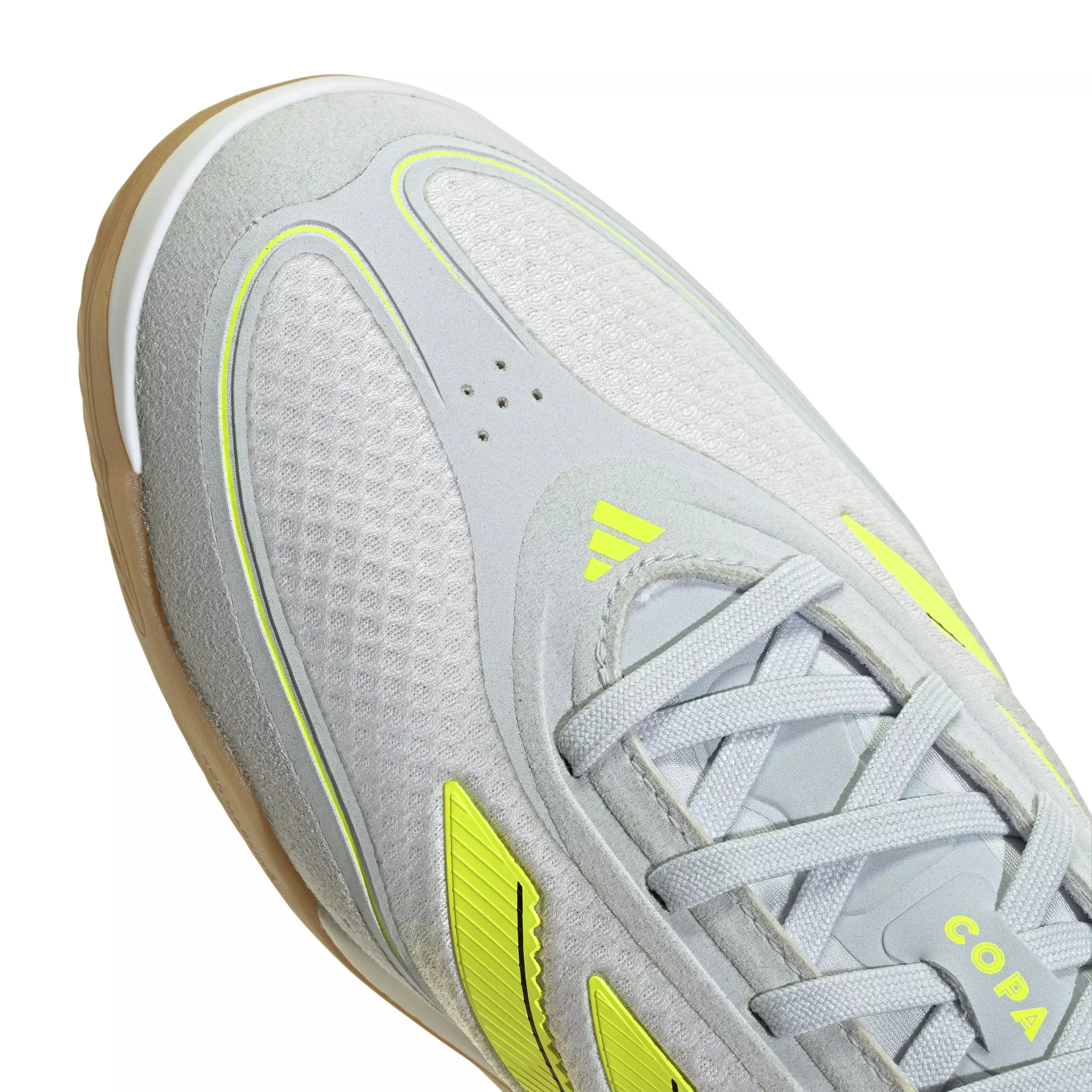 adidas Copa Pro Indoor "Ftwr White/Iron Metallic/Halo Blue" Unisex Soccer Shoe - WHITE/IRON/BLUE