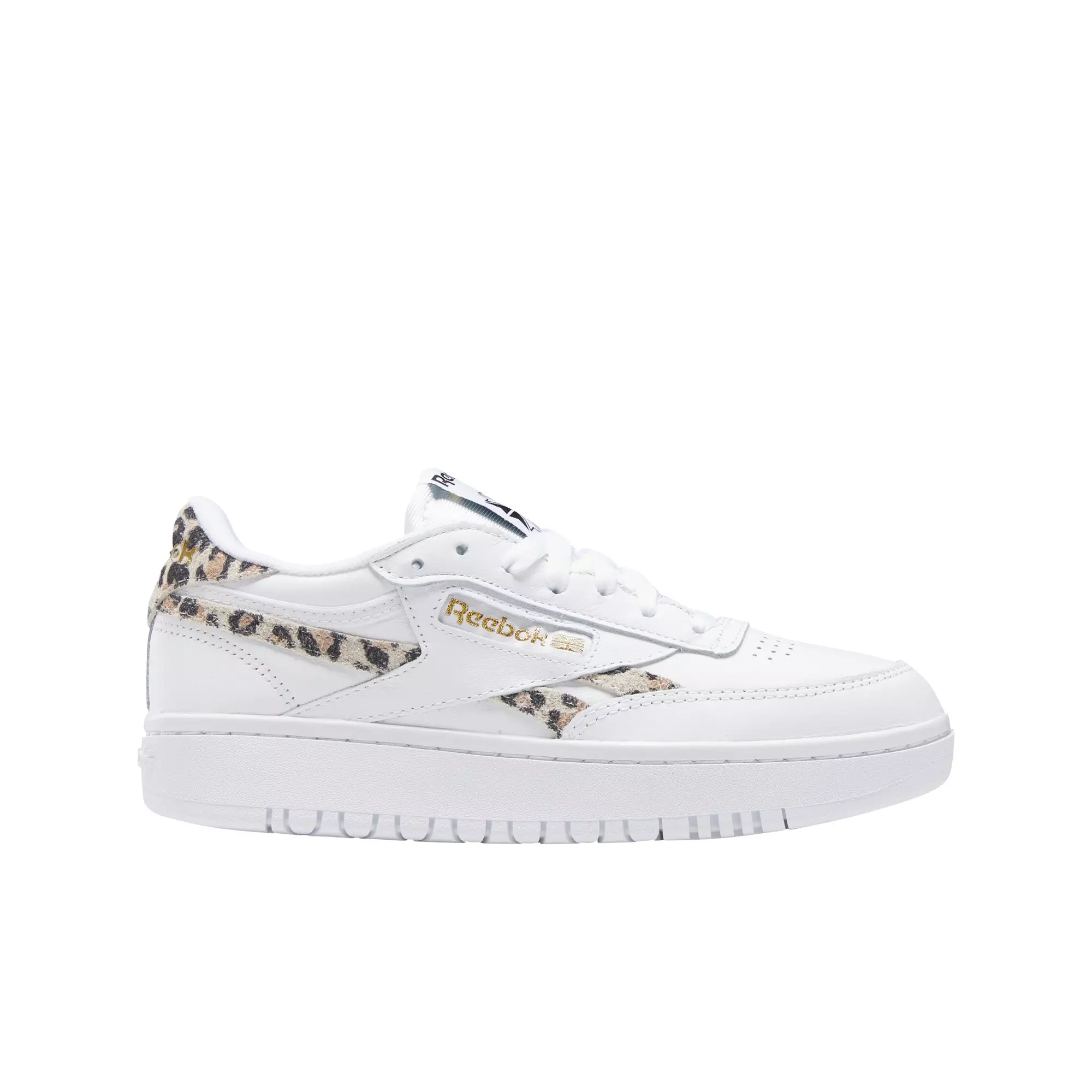 Reebok Club C Double Ftwr White/Core Black/Leopard Print Women's