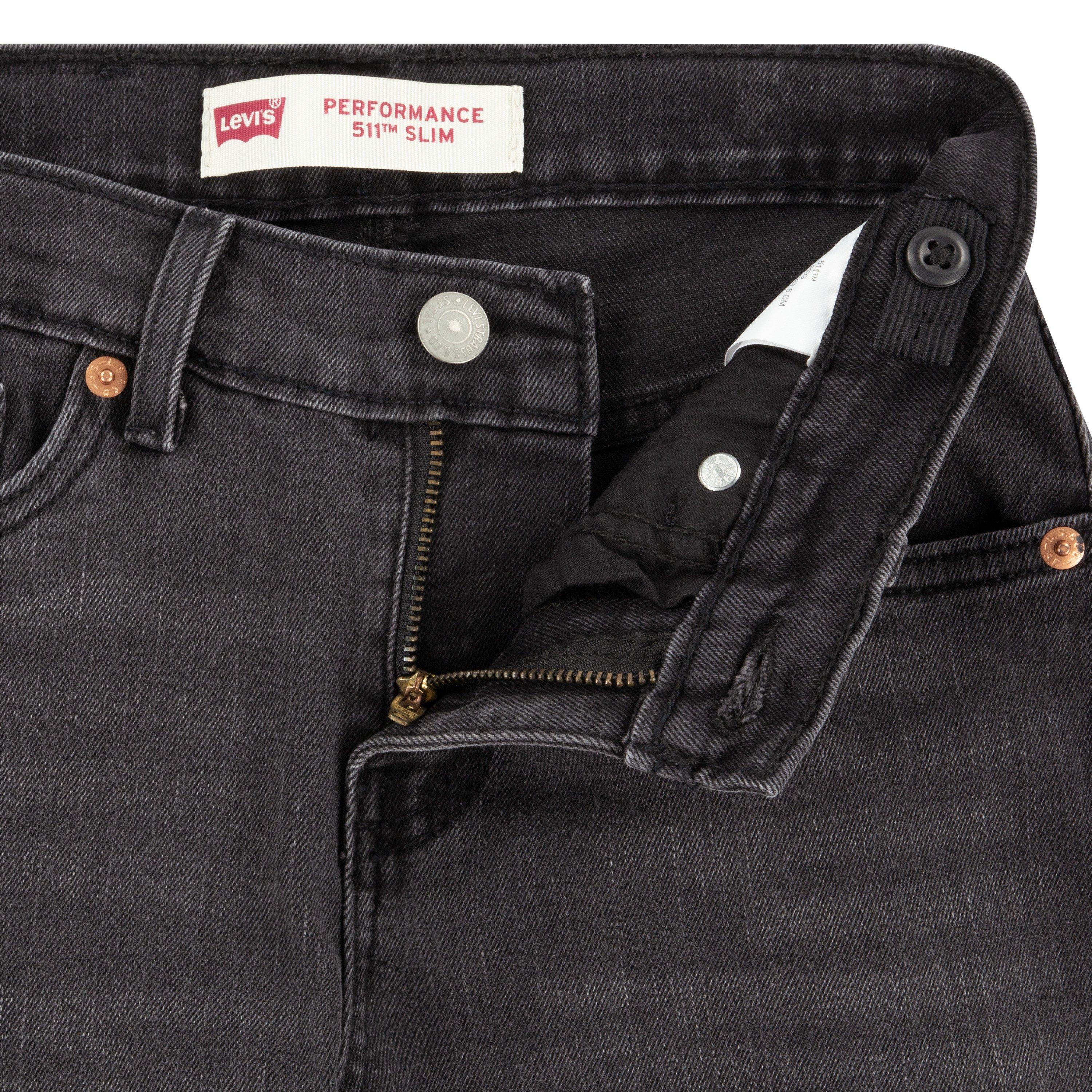 Levi's Big Boys' 511 Slim Fit Performance Black Wash Denim Jeans - BLACK Thumbnail View 7