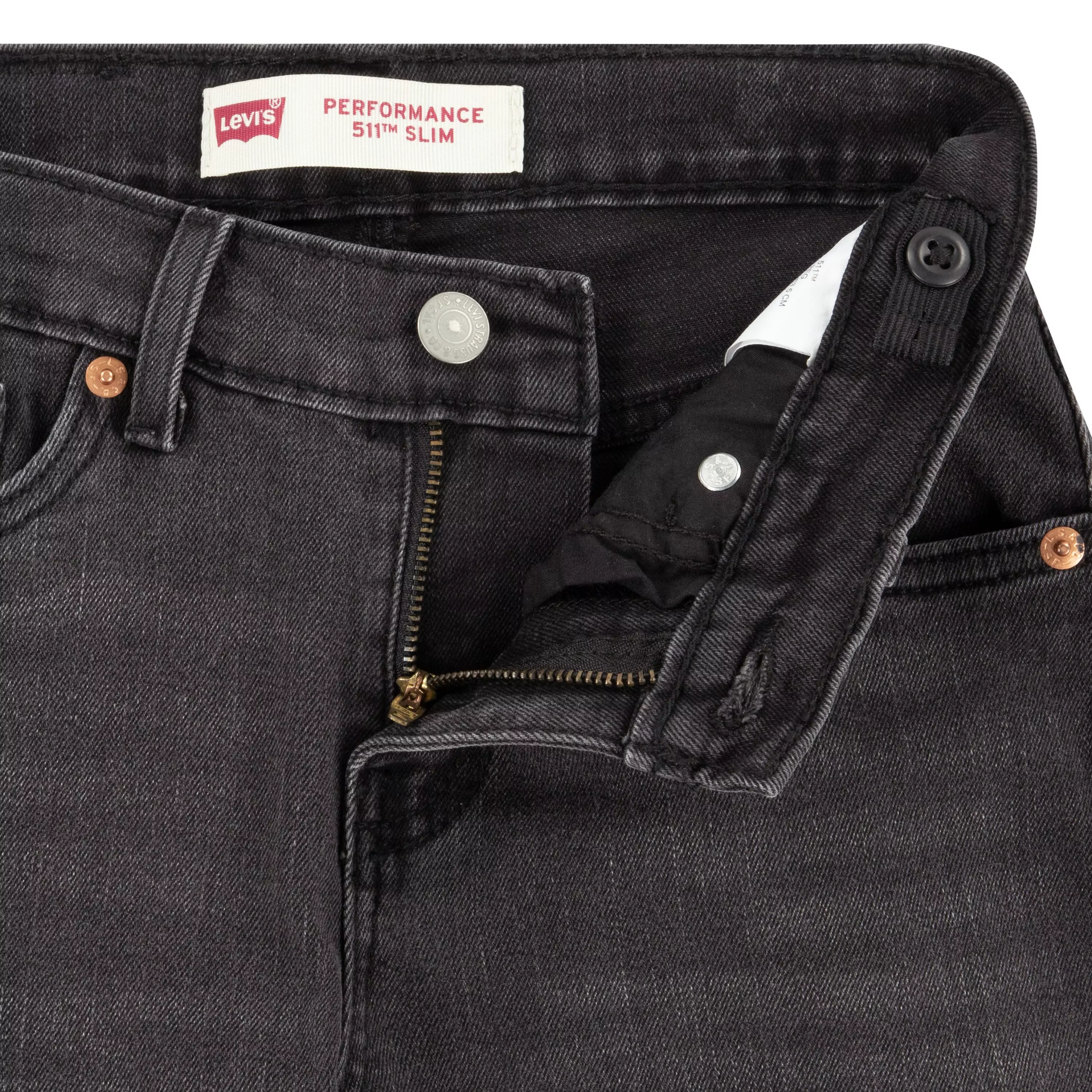 Levi's Big Boys' 511 Slim Fit Performance Black Wash Denim Jeans - BLACK