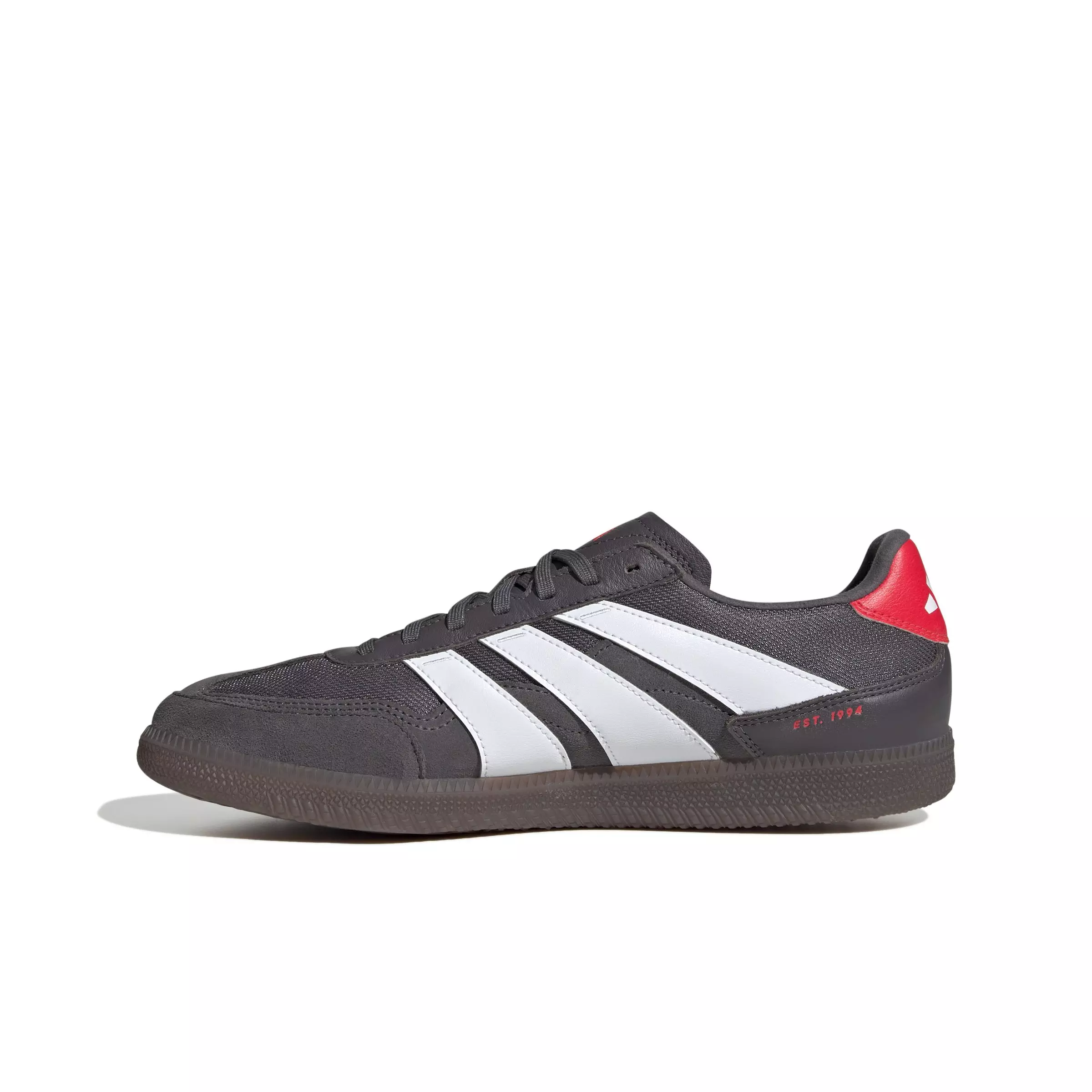 adidas Predator Freestyle Indoor "Grey Strata/Ftwr White/Lucid Red" Unisex Soccer Shoe - GREY/WHITE/RED