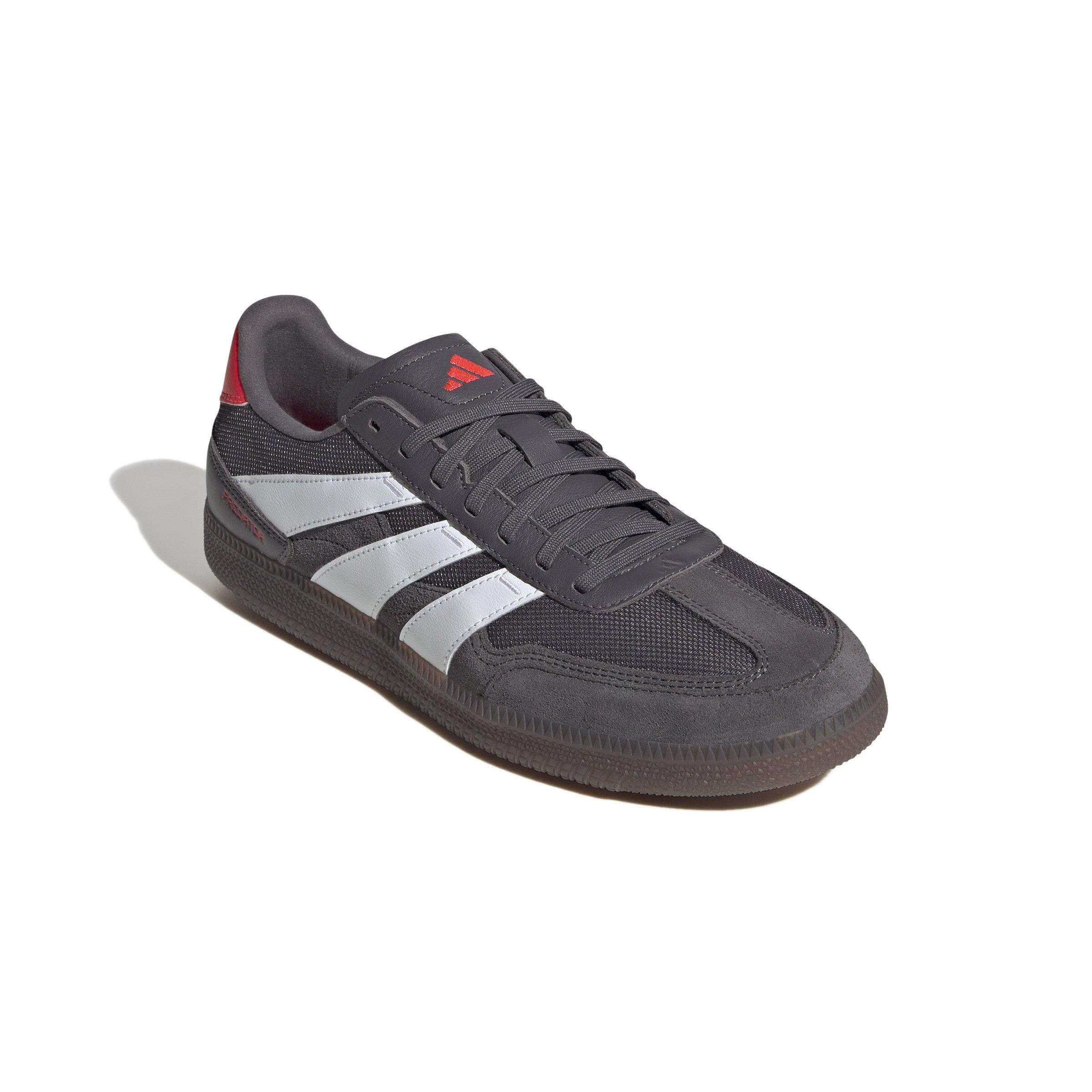adidas Predator Freestyle Indoor "Grey Strata/Ftwr White/Lucid Red" Unisex Soccer Shoe - GREY/WHITE/RED Thumbnail View 3