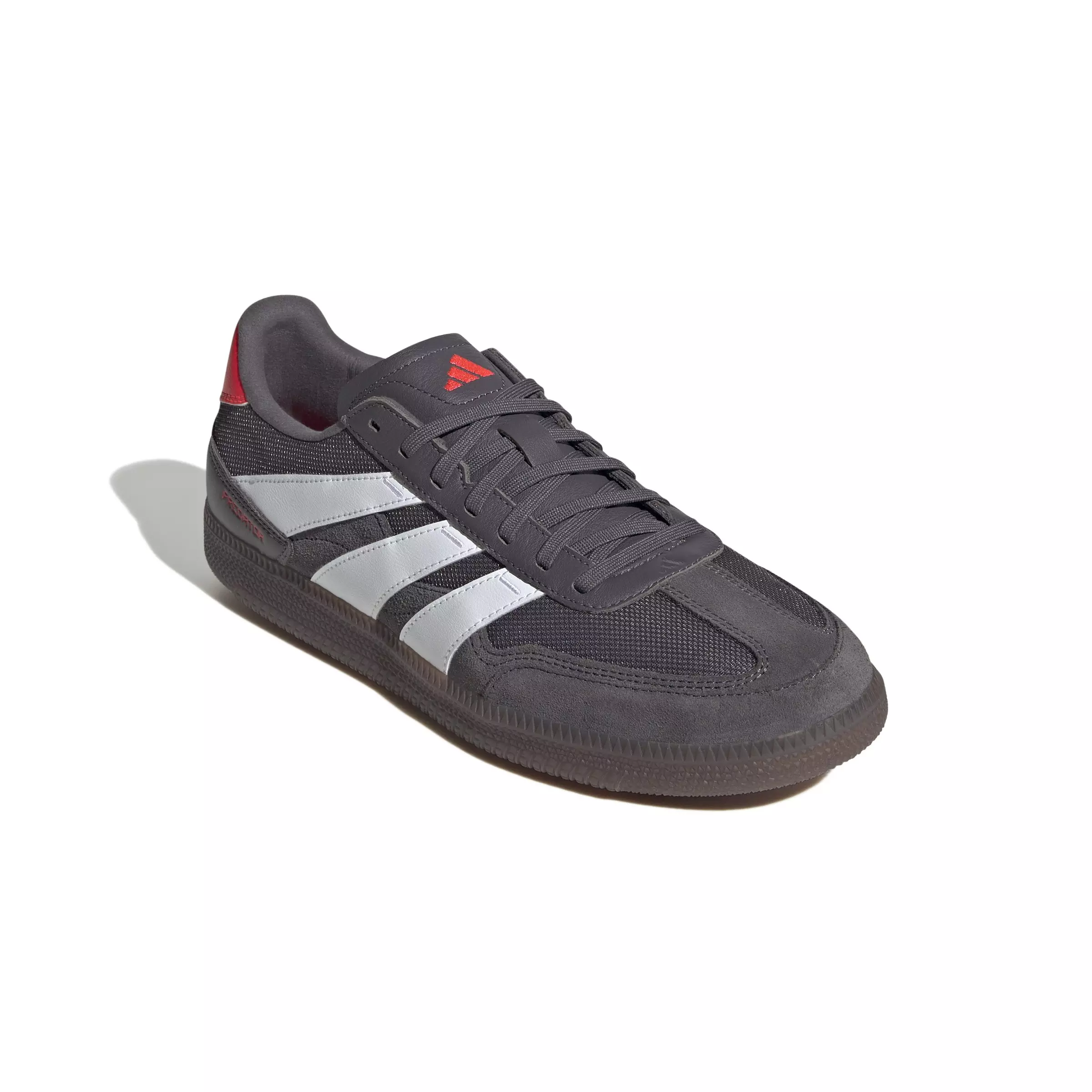 adidas Predator Freestyle Indoor "Grey Strata/Ftwr White/Lucid Red" Unisex Soccer Shoe - GREY/WHITE/RED