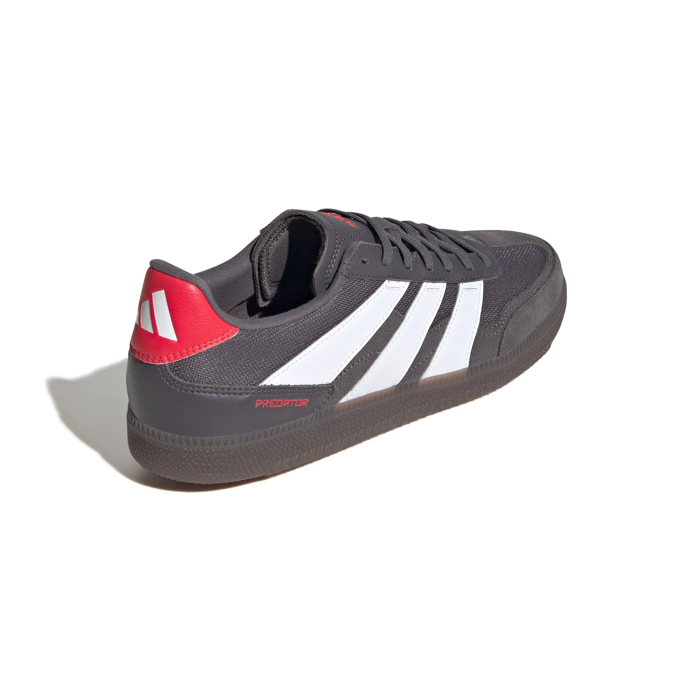 adidas Predator Freestyle Indoor "Grey Strata/Ftwr White/Lucid Red" Unisex Soccer Shoe - GREY/WHITE/RED Thumbnail View 4