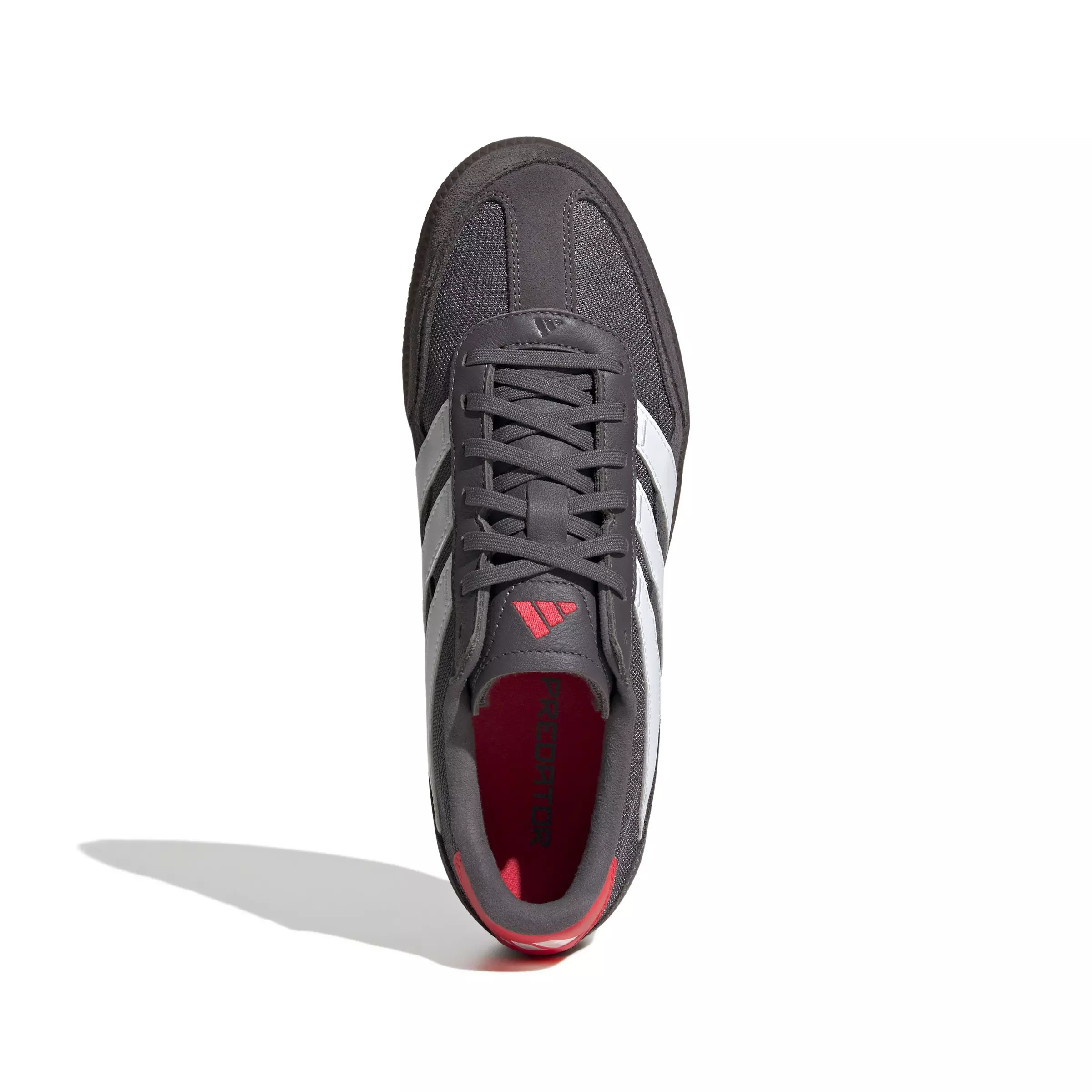 adidas Predator Freestyle Indoor "Grey Strata/Ftwr White/Lucid Red" Unisex Soccer Shoe - GREY/WHITE/RED