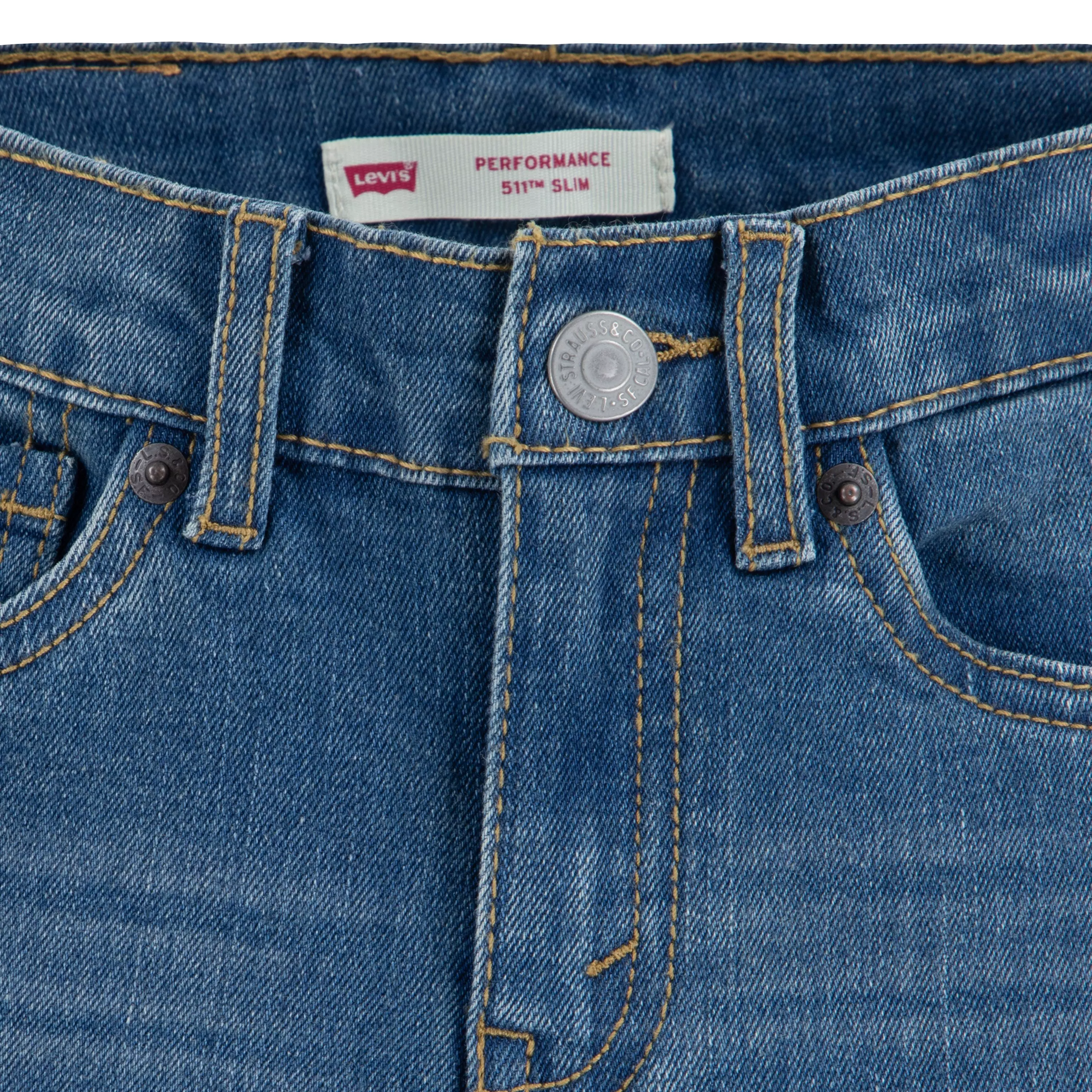 Levi's Little Boys' 511 Slim Fit Performance Dark Blue Wash Denim Jeans - DARK BLUE