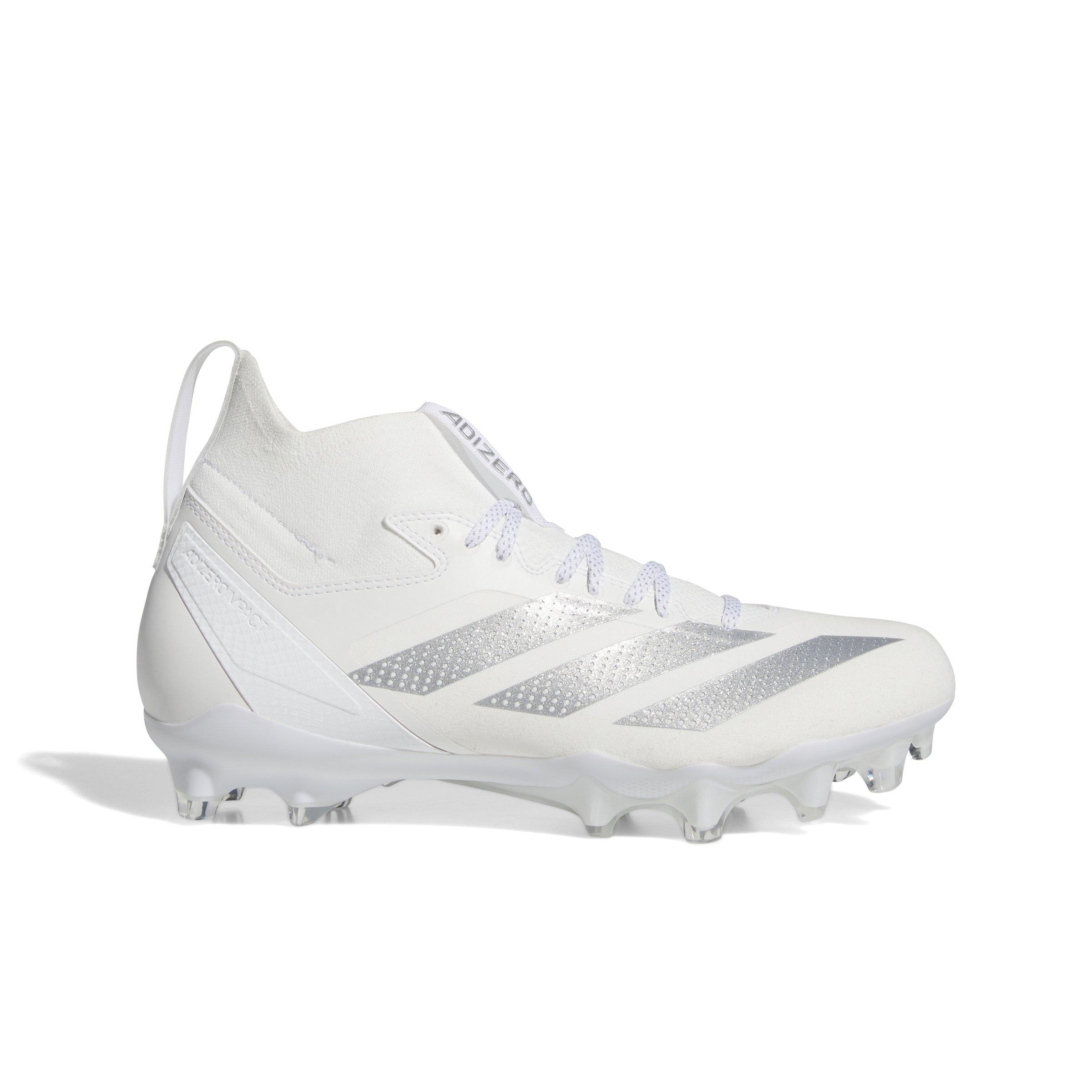 adidas Adizero Impact + "Ftwr White/Silver Metallic/Ftwr White" Men's Football Cleat - WHITE/SILVER/WHITE Thumbnail View 1