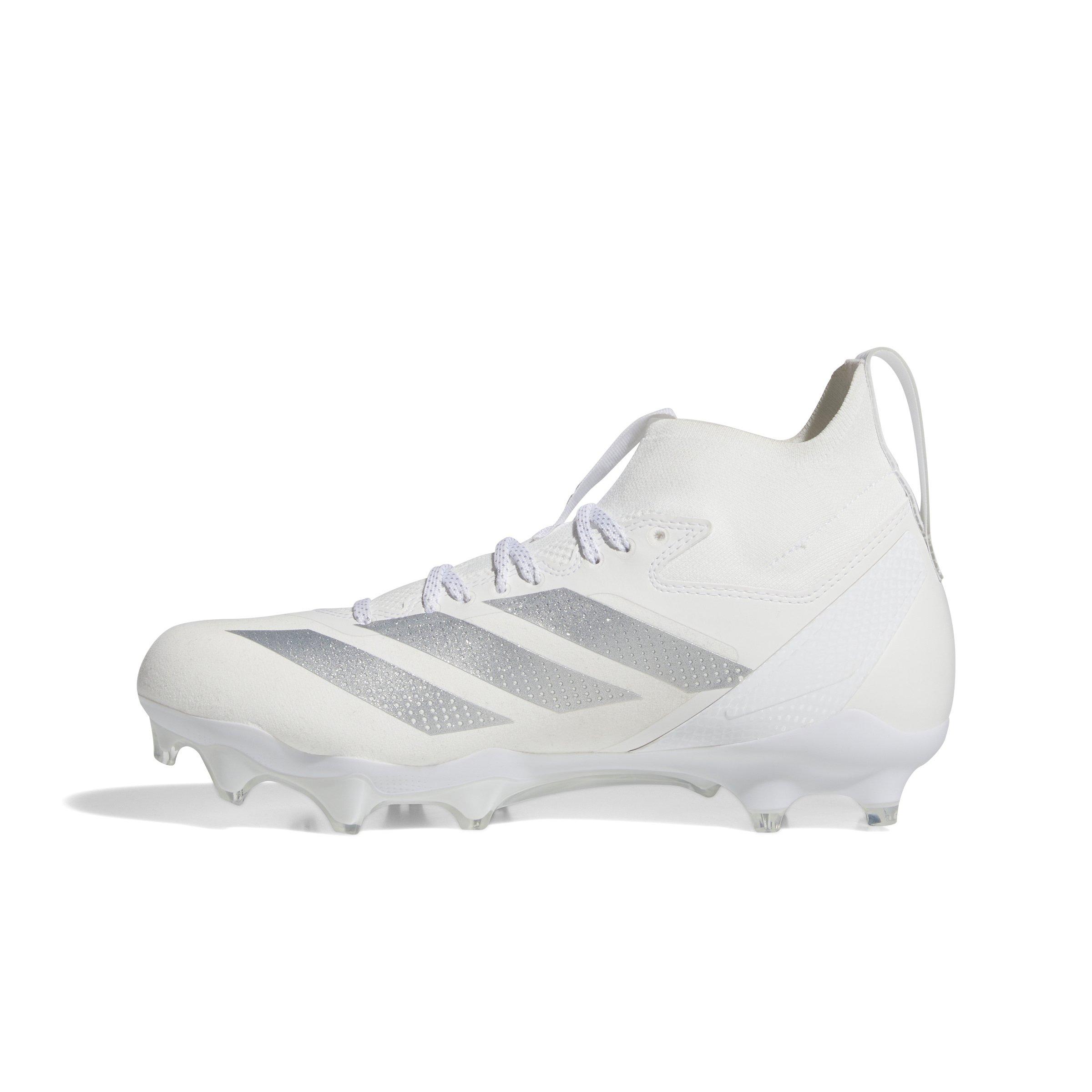 adidas Adizero Impact + "Ftwr White/Silver Metallic/Ftwr White" Men's Football Cleat - WHITE/SILVER/WHITE Thumbnail View 2