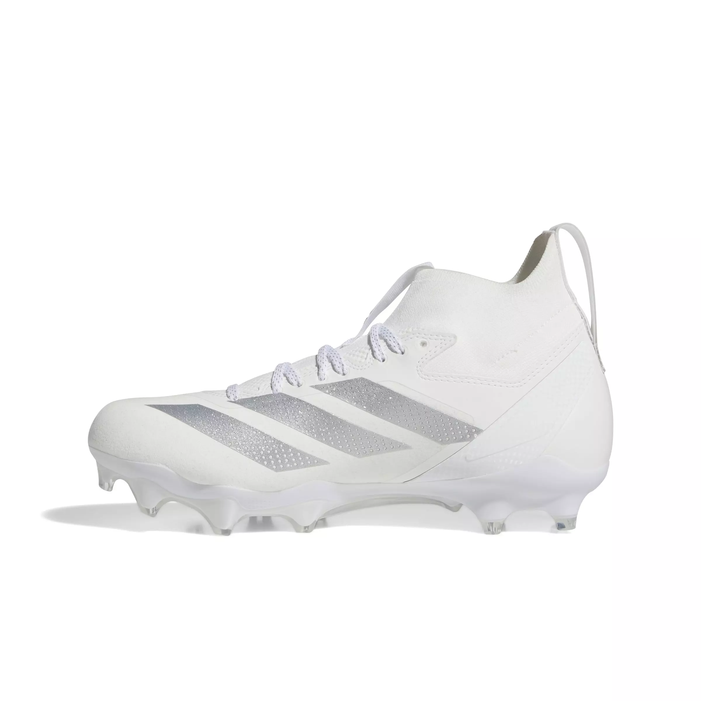 adidas Adizero Impact + "Ftwr White/Silver Metallic/Ftwr White" Men's Football Cleat - WHITE/SILVER/WHITE