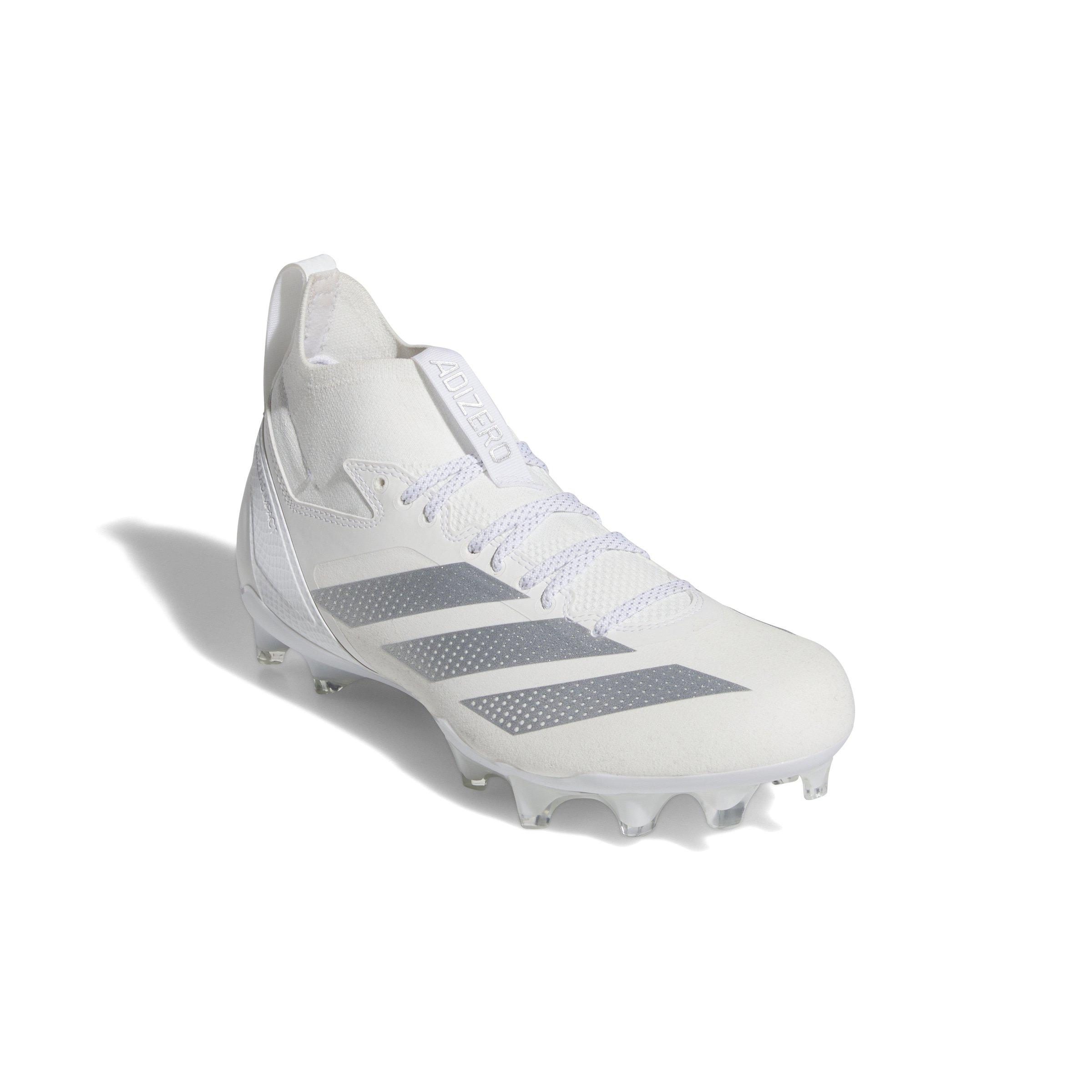 adidas Adizero Impact + "Ftwr White/Silver Metallic/Ftwr White" Men's Football Cleat - WHITE/SILVER/WHITE Thumbnail View 3