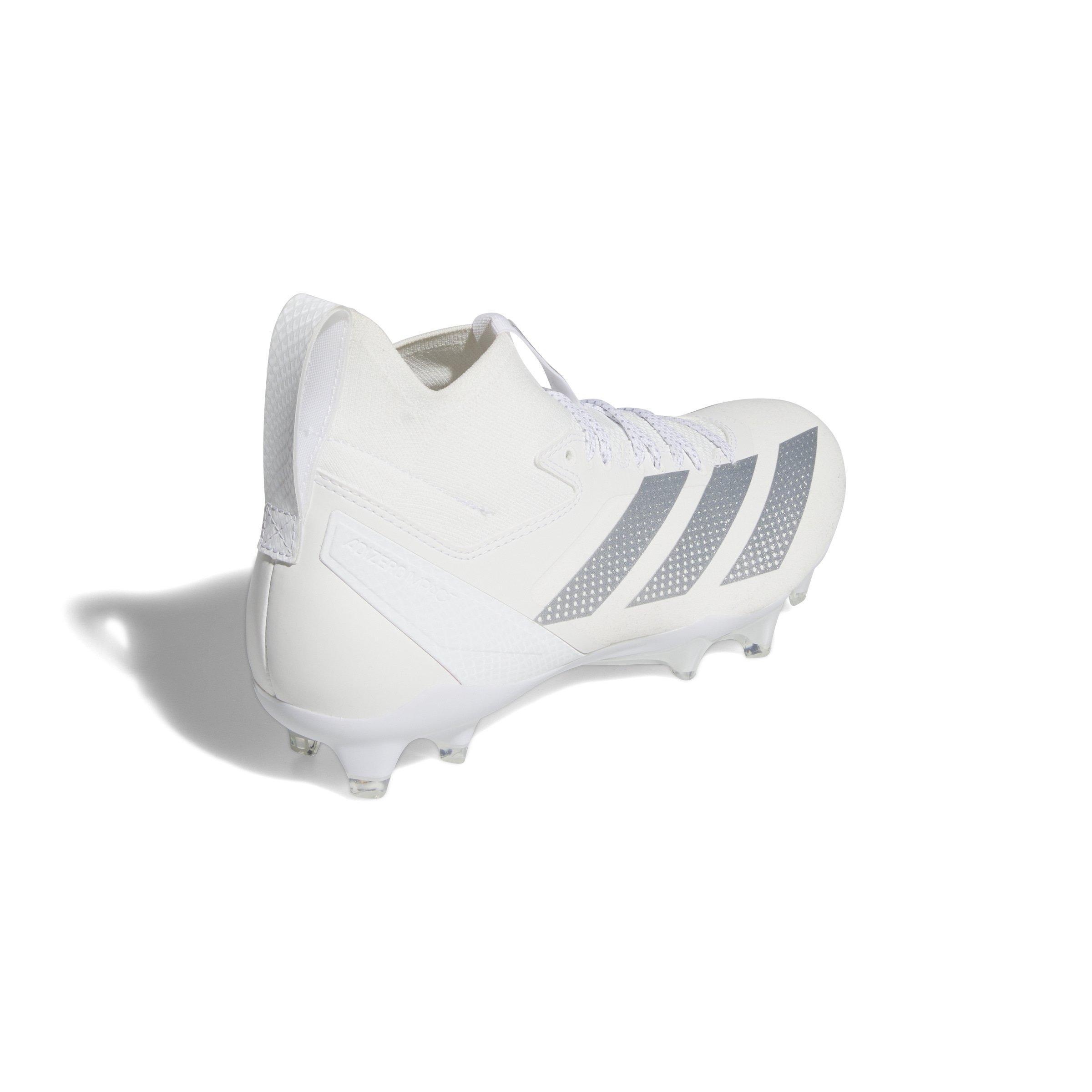 adidas Adizero Impact + "Ftwr White/Silver Metallic/Ftwr White" Men's Football Cleat - WHITE/SILVER/WHITE Thumbnail View 4