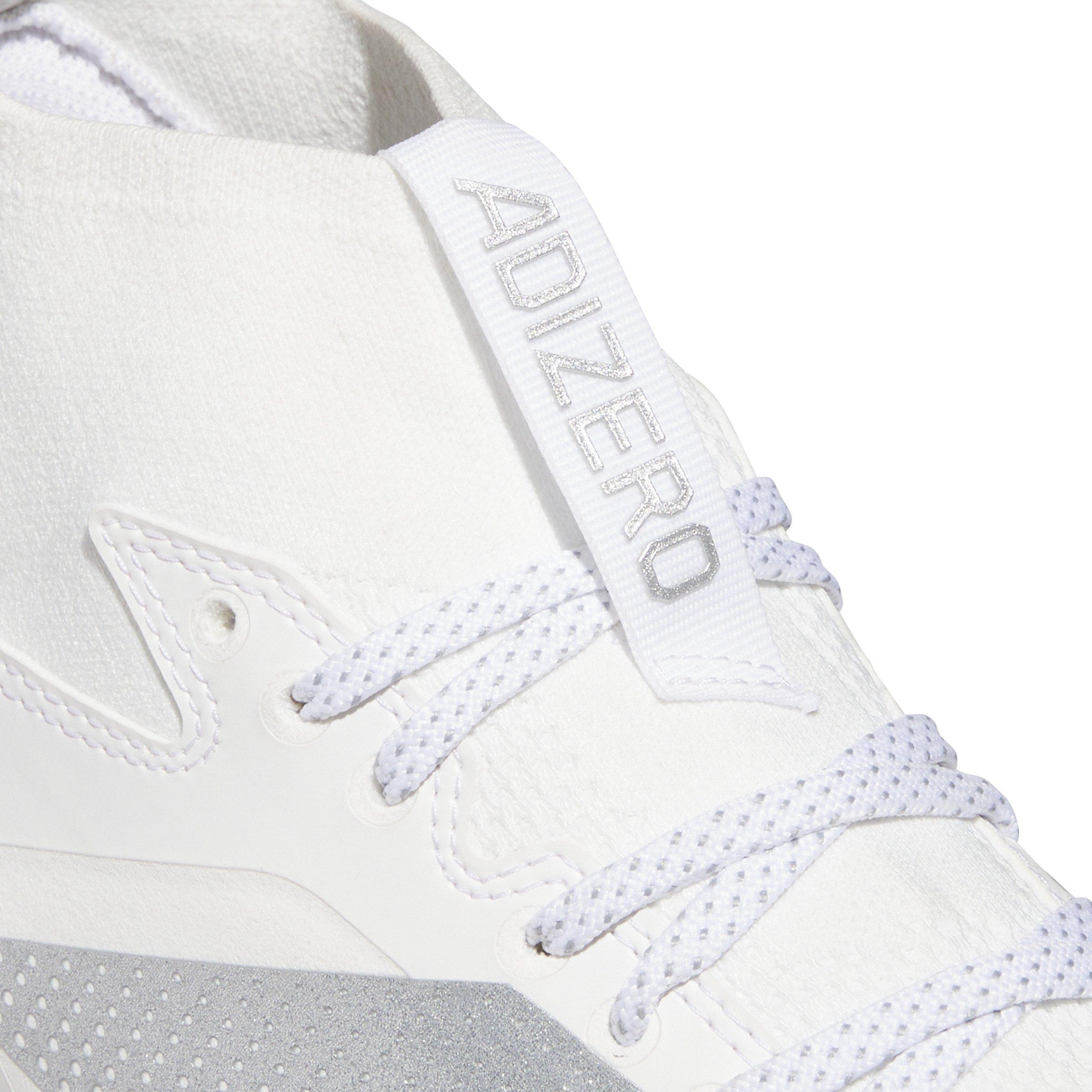 adidas Adizero Impact + "Ftwr White/Silver Metallic/Ftwr White" Men's Football Cleat - WHITE/SILVER/WHITE Thumbnail View 8