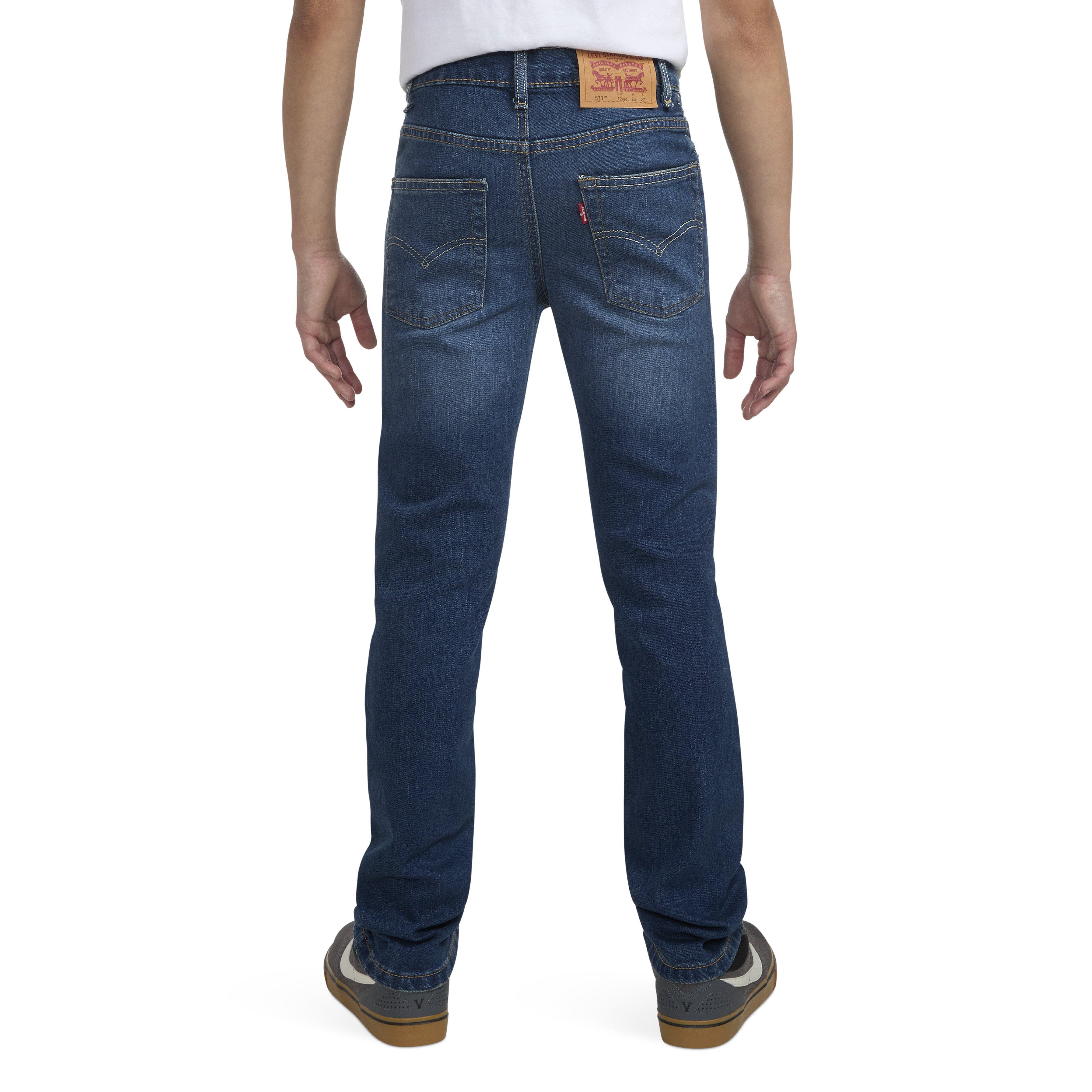 Levi's Big Boys' 511 Slim Fit Performance Medium Blue Wash Denim Jeans - MEDIUM BLUE Thumbnail View 2