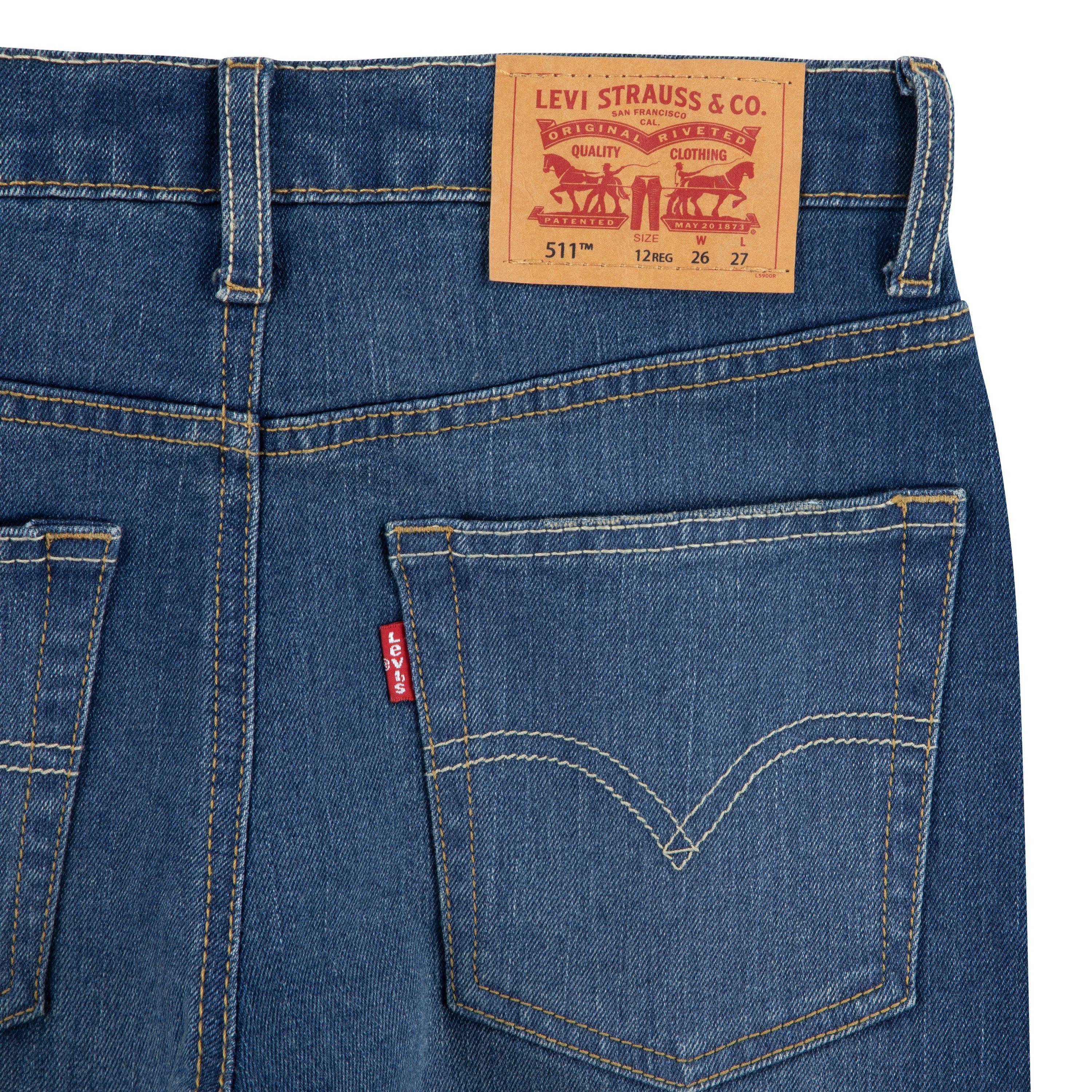 Levi's Big Boys' 511 Slim Fit Performance Medium Blue Wash Denim Jeans - MEDIUM BLUE Thumbnail View 6