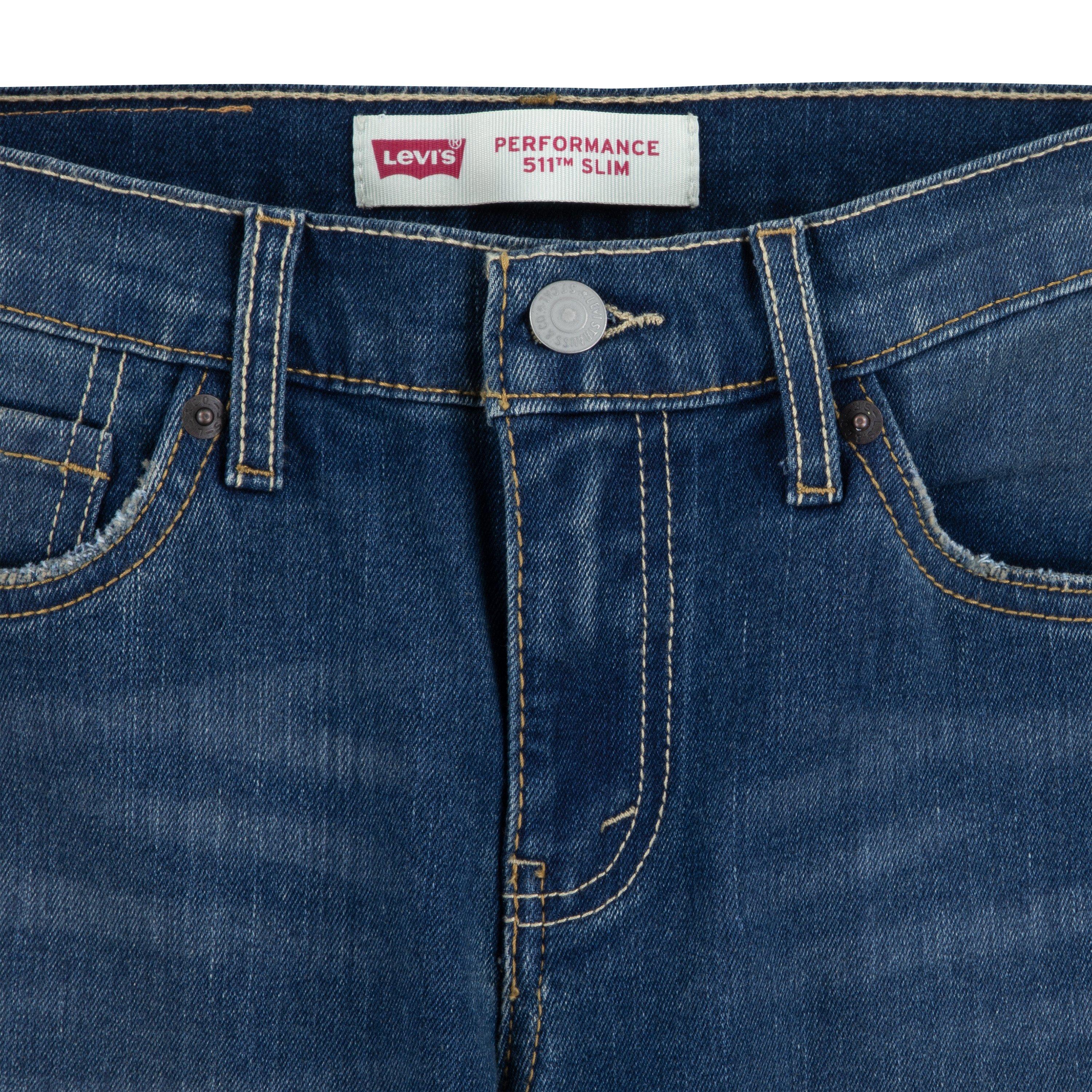Levi's Big Boys' 511 Slim Fit Performance Medium Blue Wash Denim Jeans - MEDIUM BLUE Thumbnail View 7
