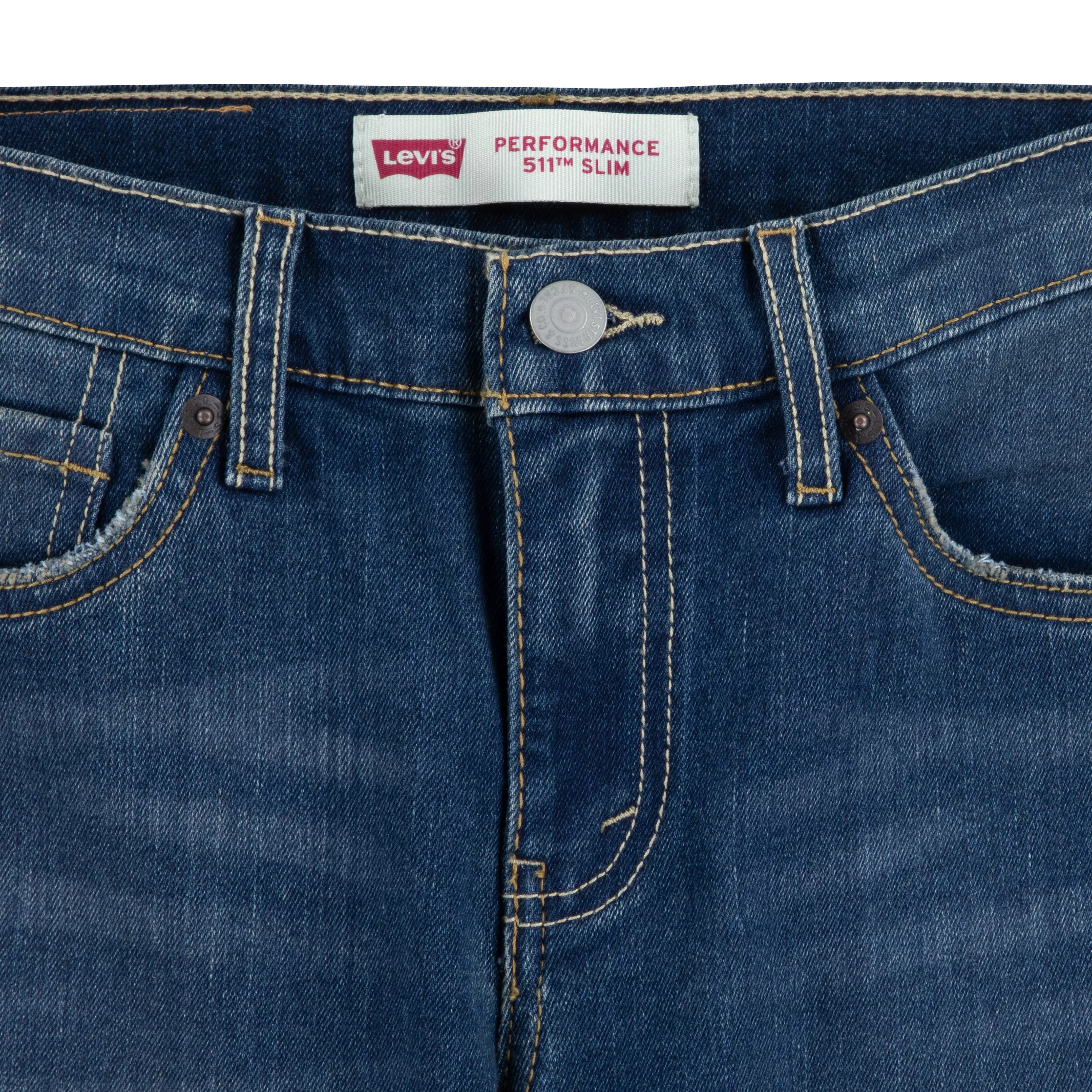 Levi's Big Boys' 511 Slim Fit Performance Medium Blue Wash Denim Jeans - MEDIUM BLUE