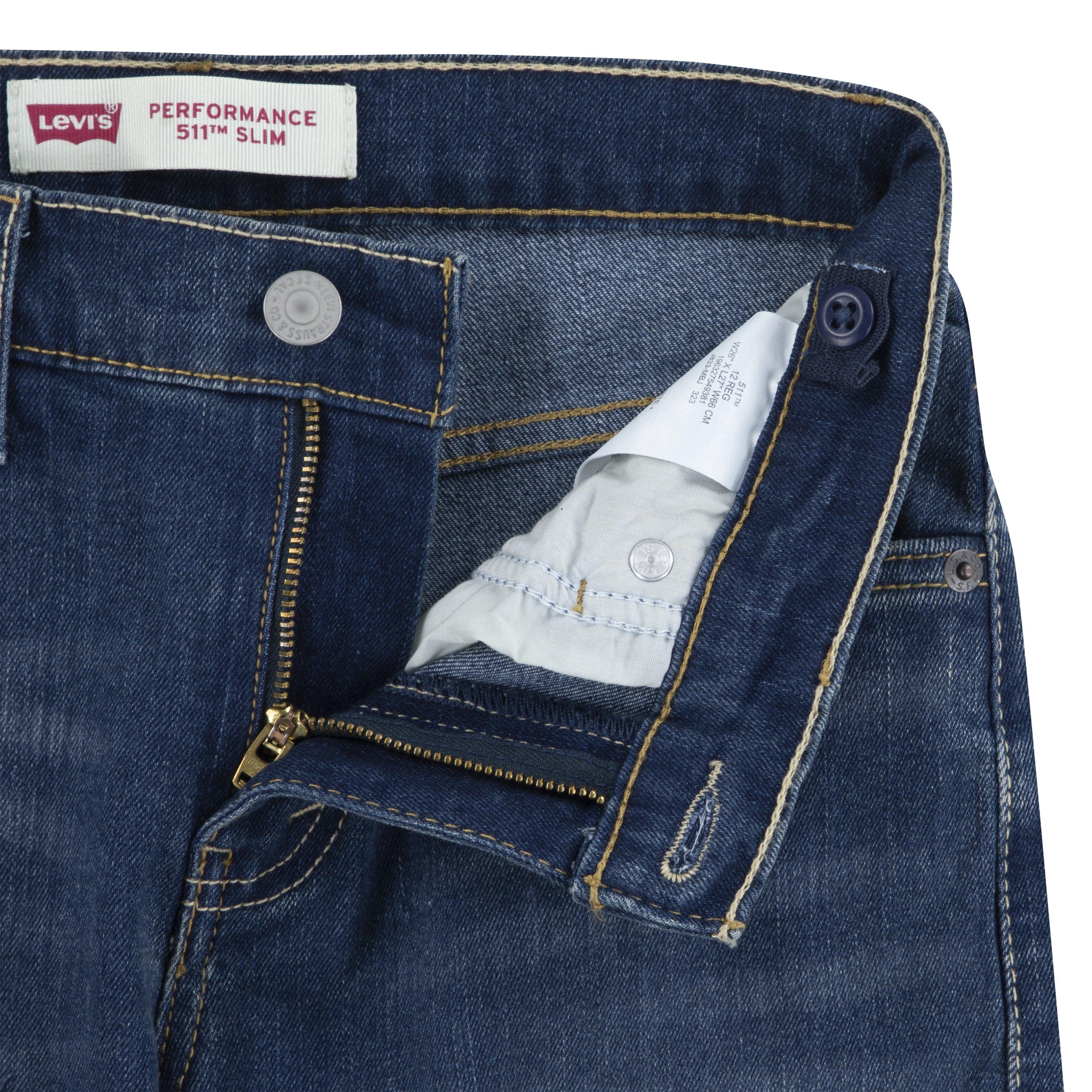 Levi's Big Boys' 511 Slim Fit Performance Medium Blue Wash Denim Jeans - MEDIUM BLUE Thumbnail View 8