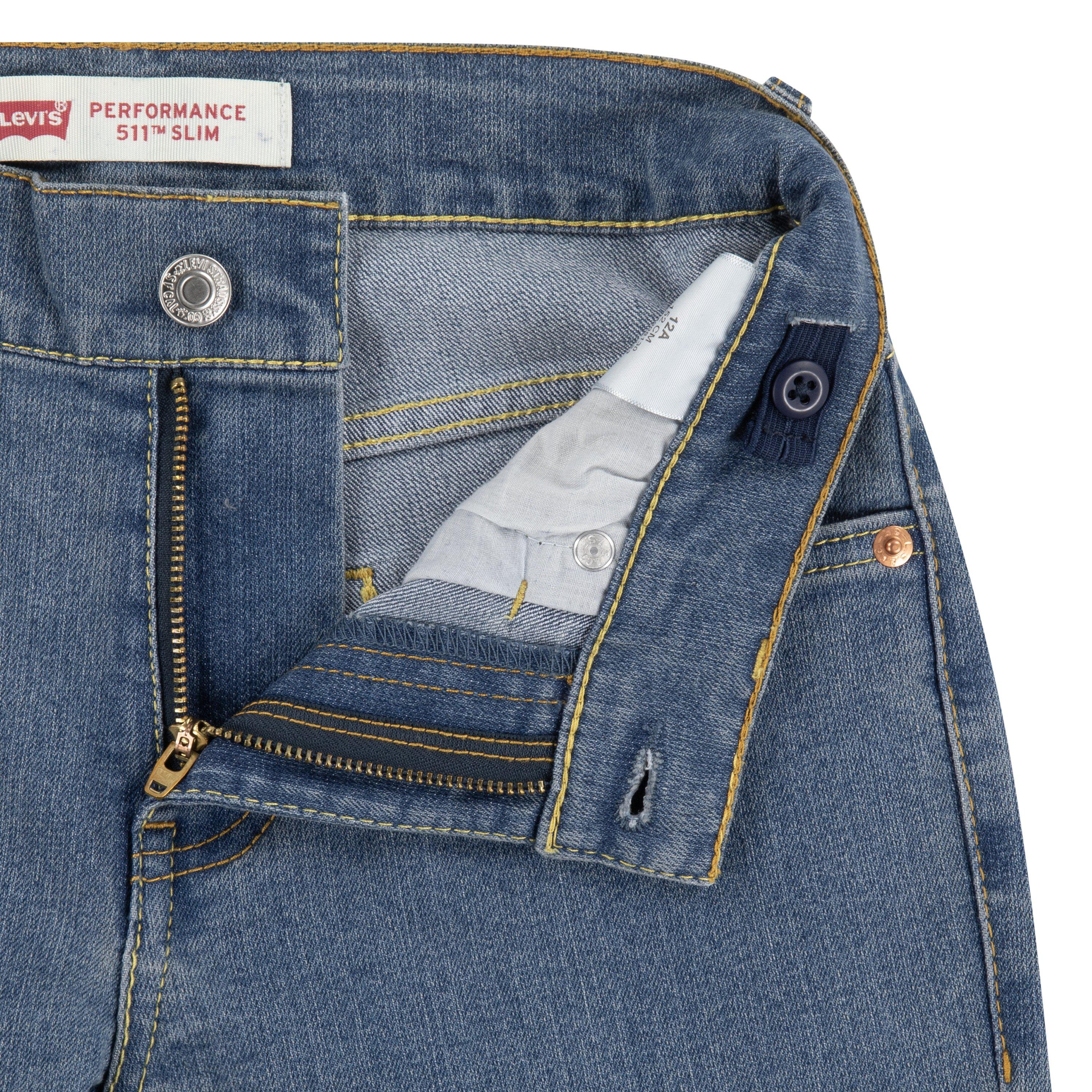 Levi's Big Boys' 511 Slim Fit Performance Wash Denim Jeans - Blue - BLUE Thumbnail View 4
