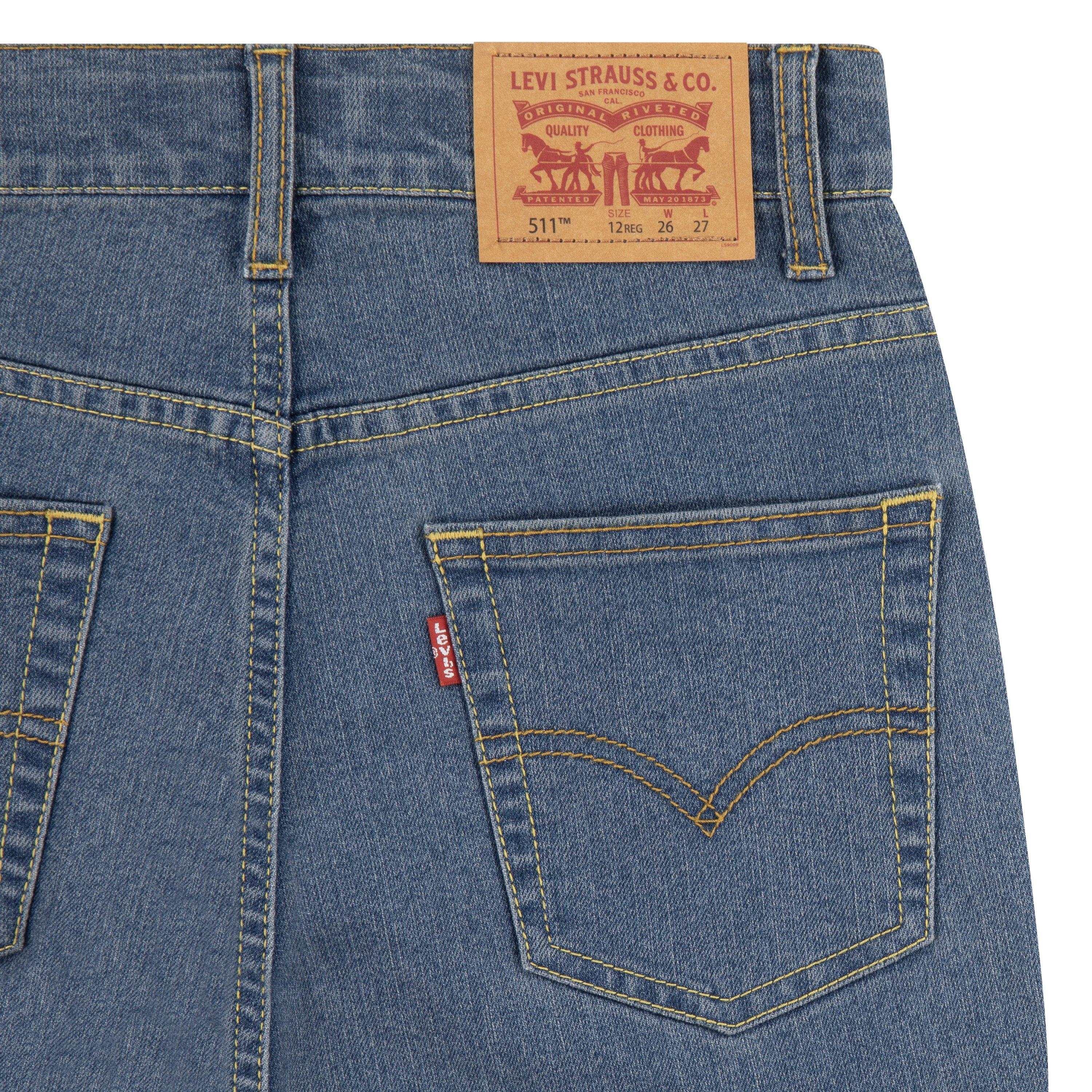 Levi's Big Boys' 511 Slim Fit Performance Blue Wash Denim Jeans - BLUE Thumbnail View 5
