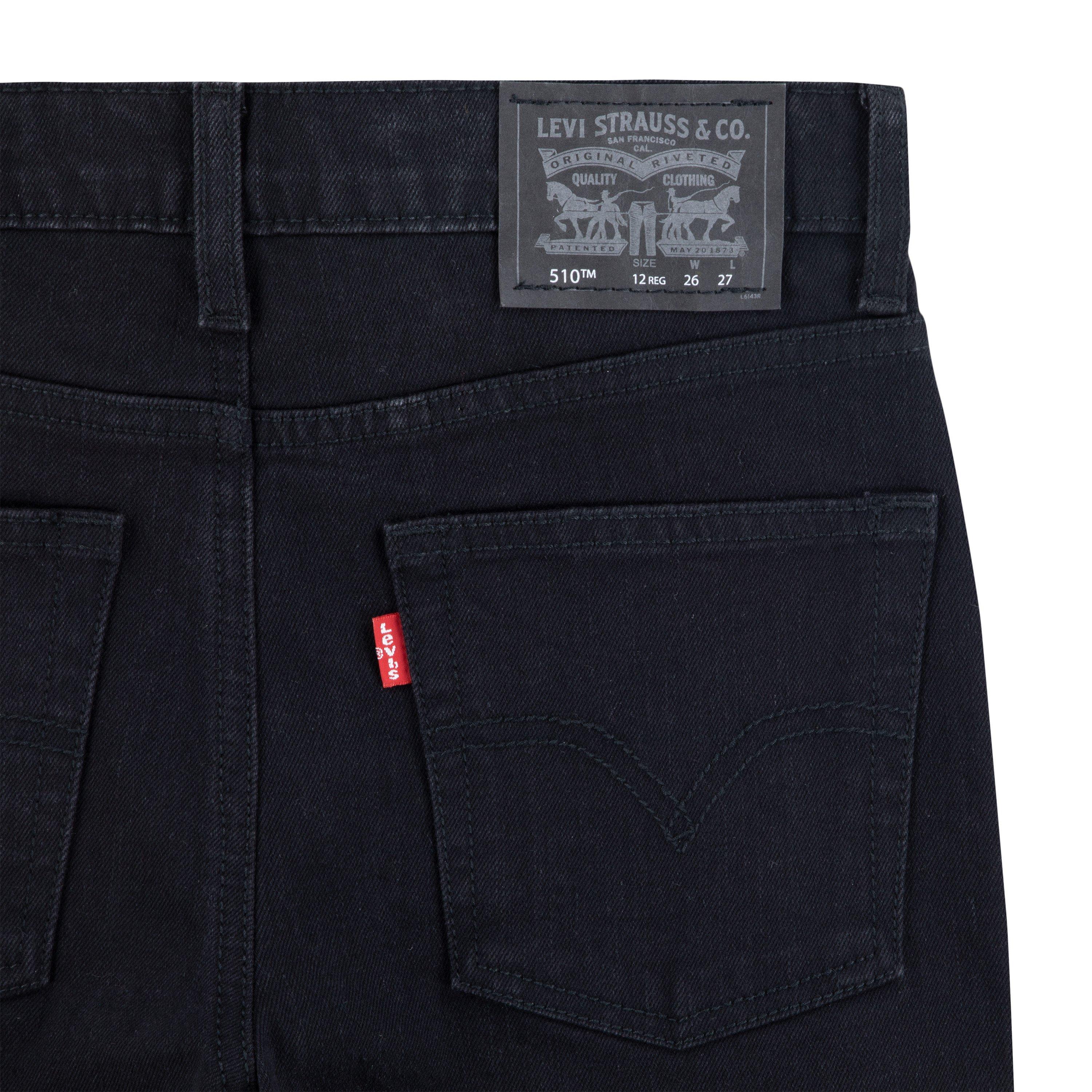 Levi's 510 Classic Skinny Fit Black Wash Big Boys' Black Denim Jeans - BLACK Thumbnail View 7