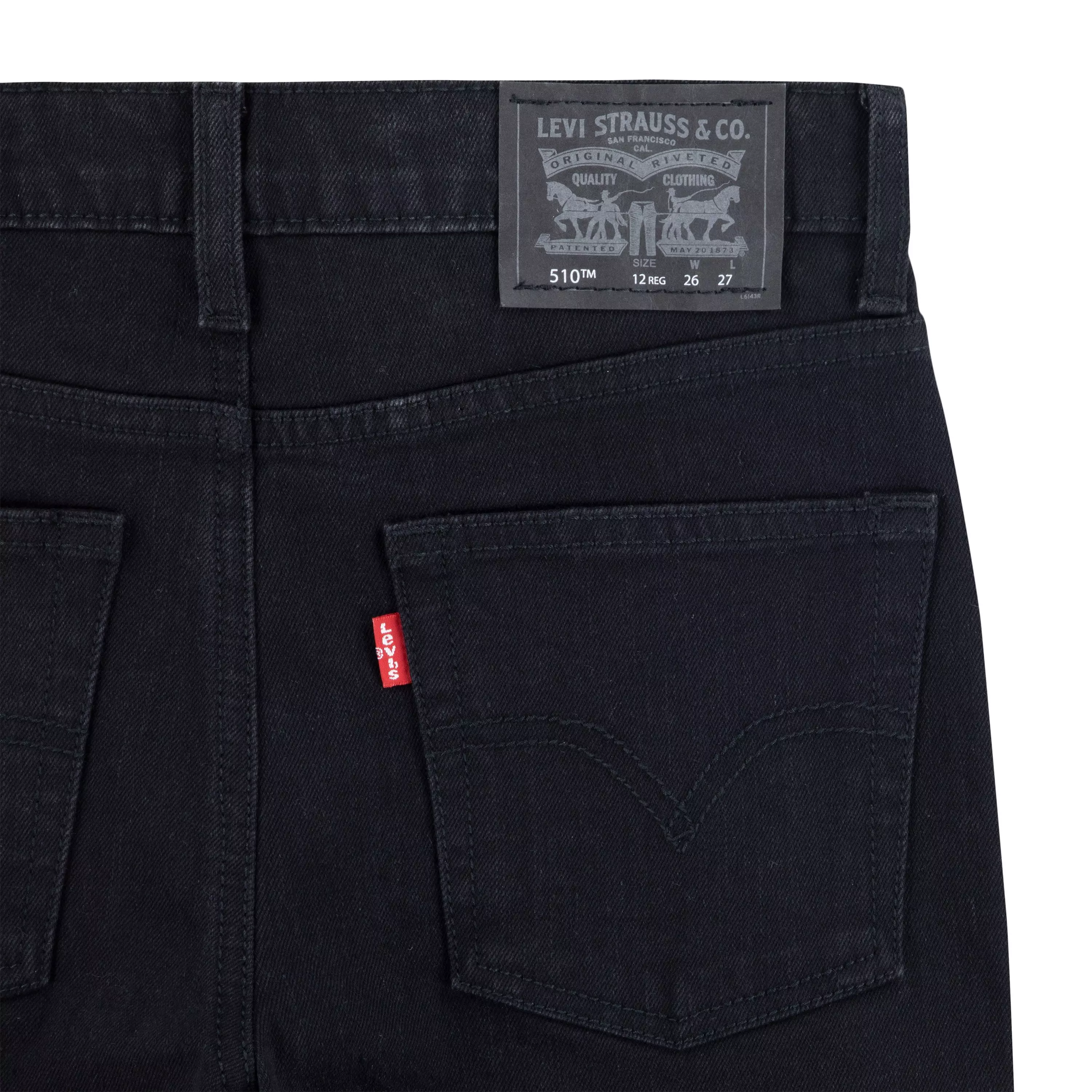 Levi's 510 Classic Skinny Fit Black Wash Big Boys' Black Denim Jeans - BLACK
