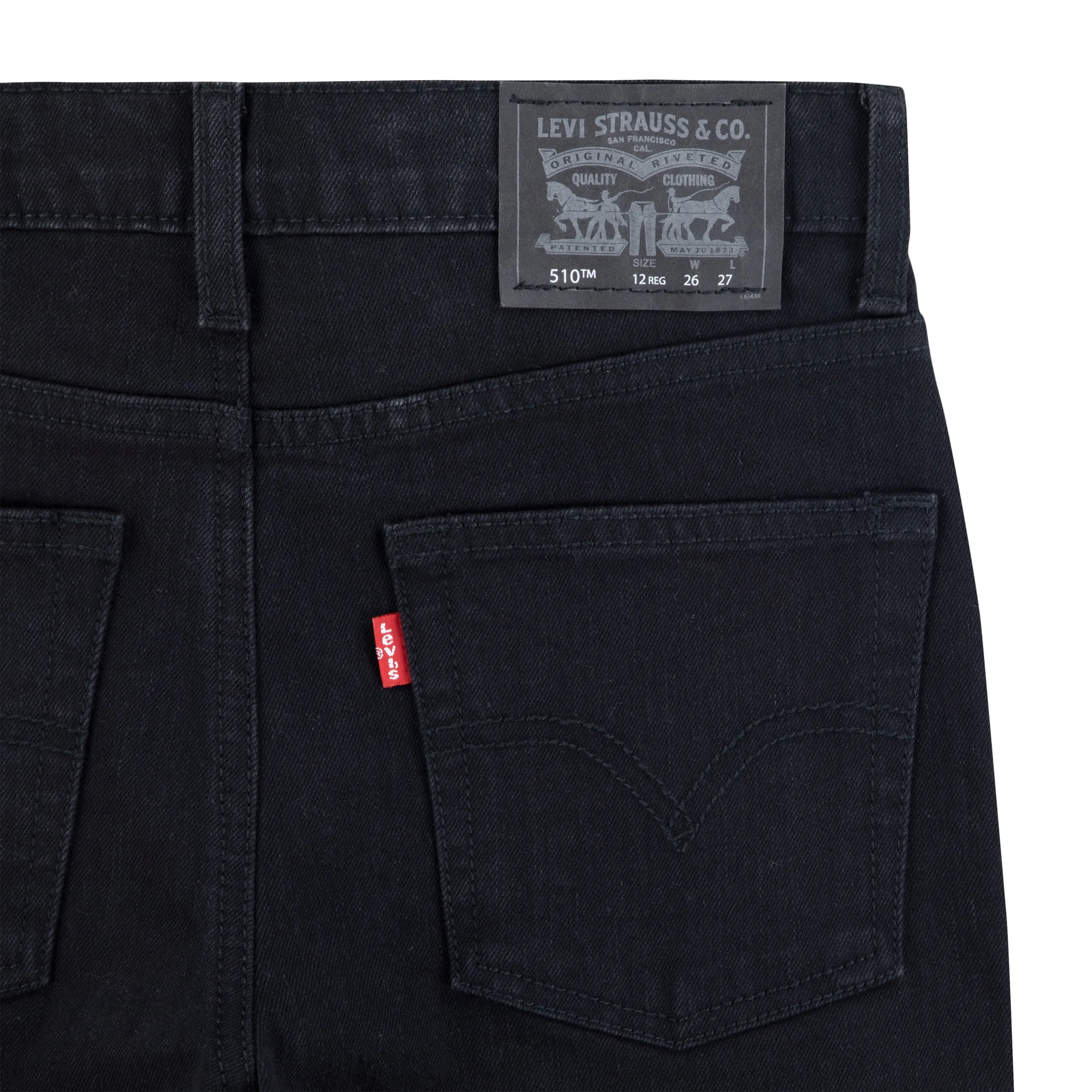 <html>Levi's 510 Classic Skinny Fit Black Wash Big Boys' Denim Jeans - <b>Black</b></html> - BLACK