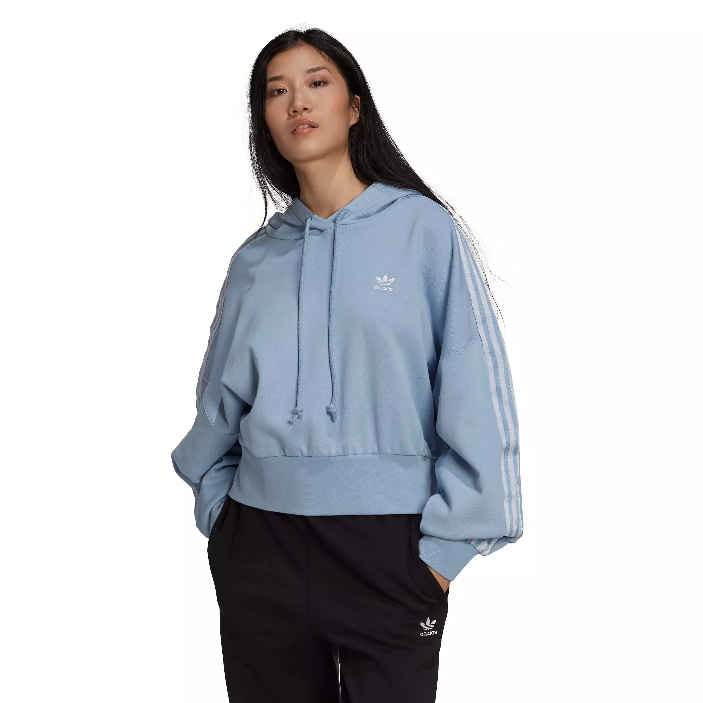 adidas tape crop hoodie