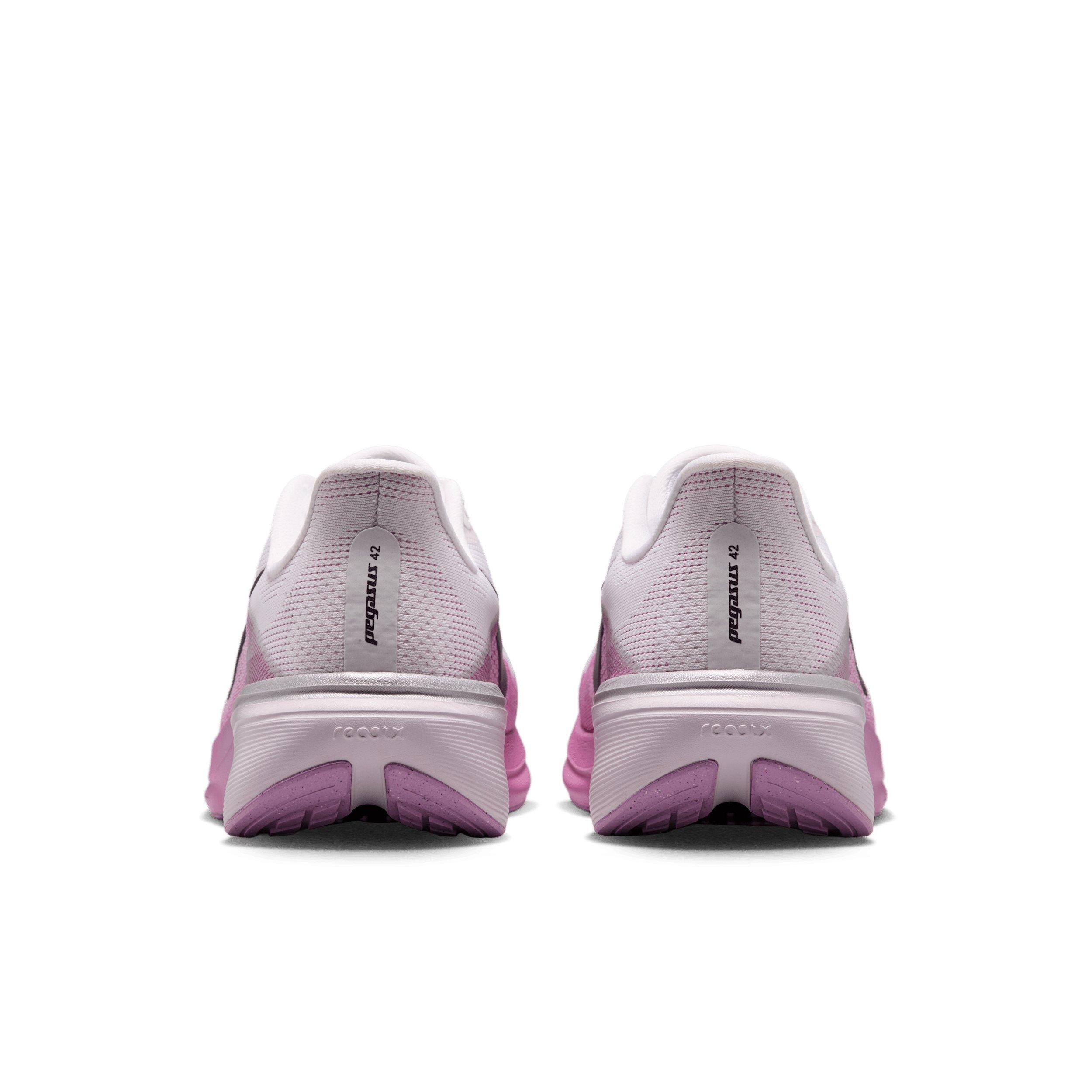 Nike Pegasus 42 "White/Light Magenta/Bleached Lilac/Black" Women's Wide Running Shoe - WHITE/LT MAGENTA/LILAC/BLACK