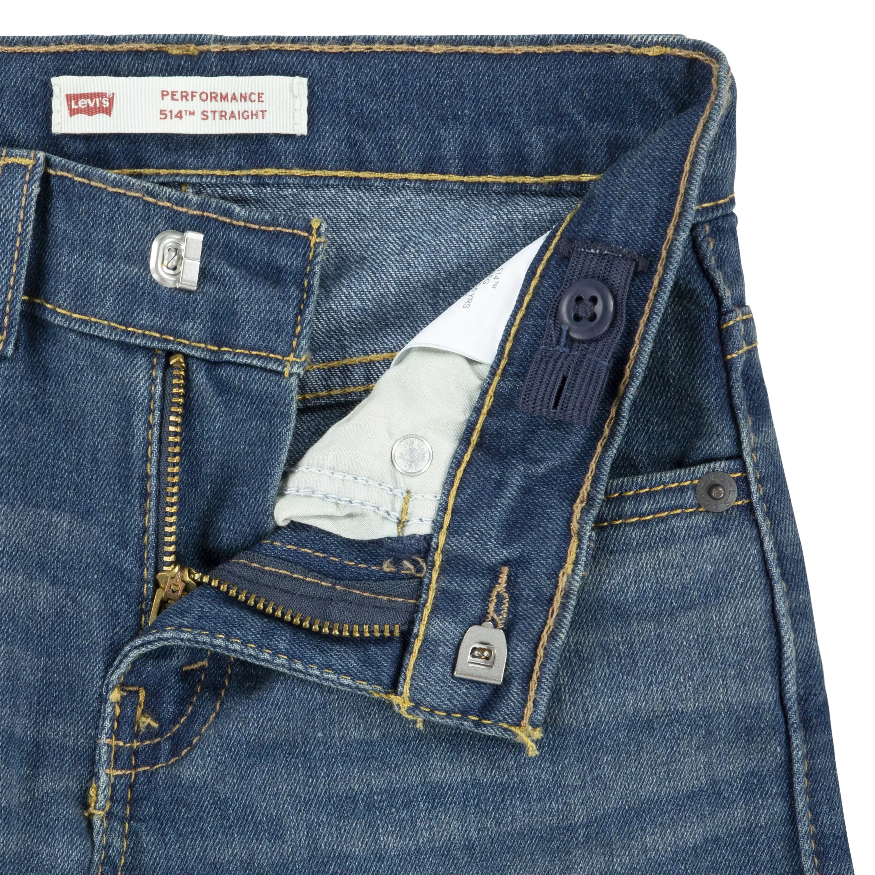 Levi's Little Boys' 514 Straight Performance Classic Medium Blue Wash Denim Jeans - BLUE