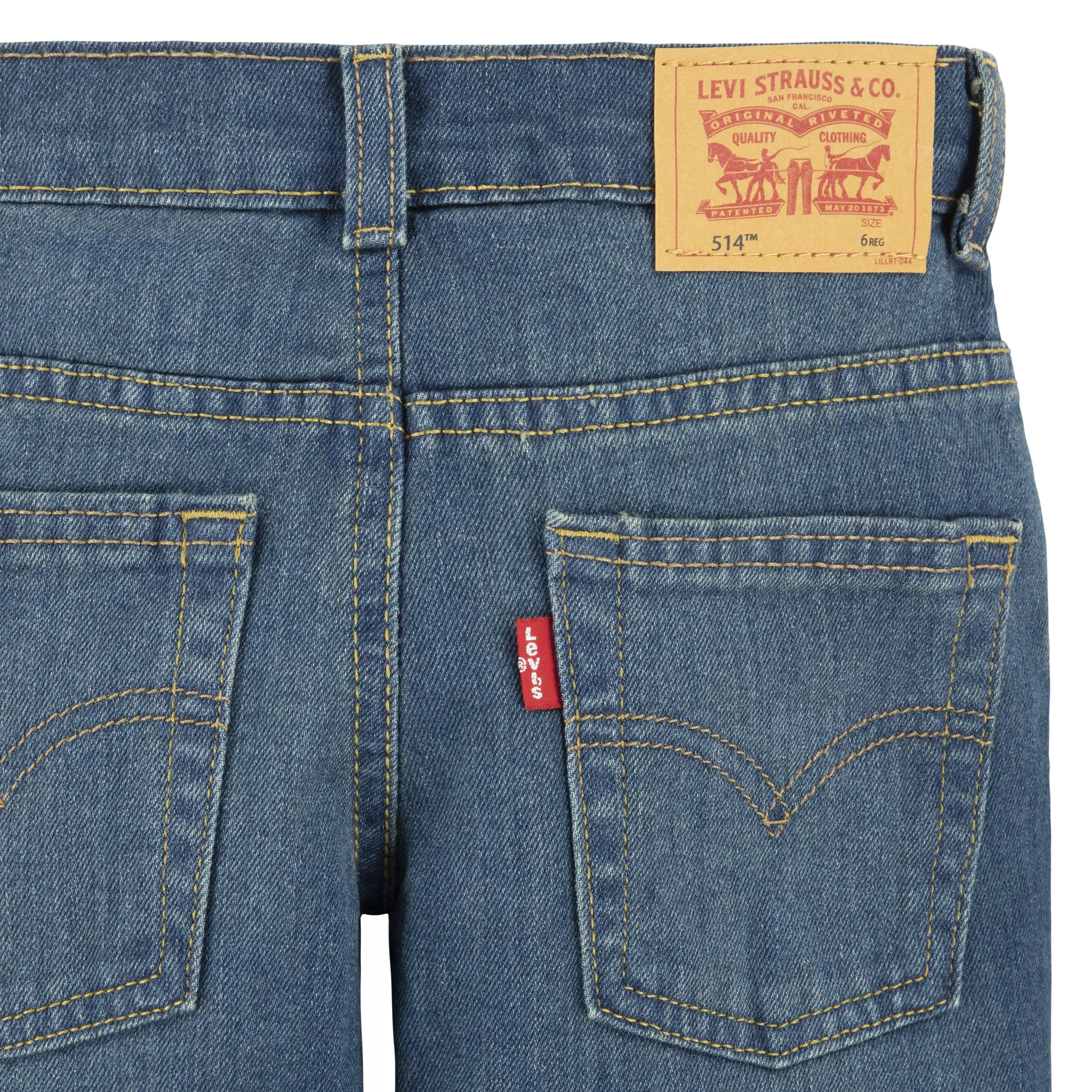 Levi's Little Boys' 514 Straight Performance Classic Medium Blue Wash Denim Jeans - BLUE