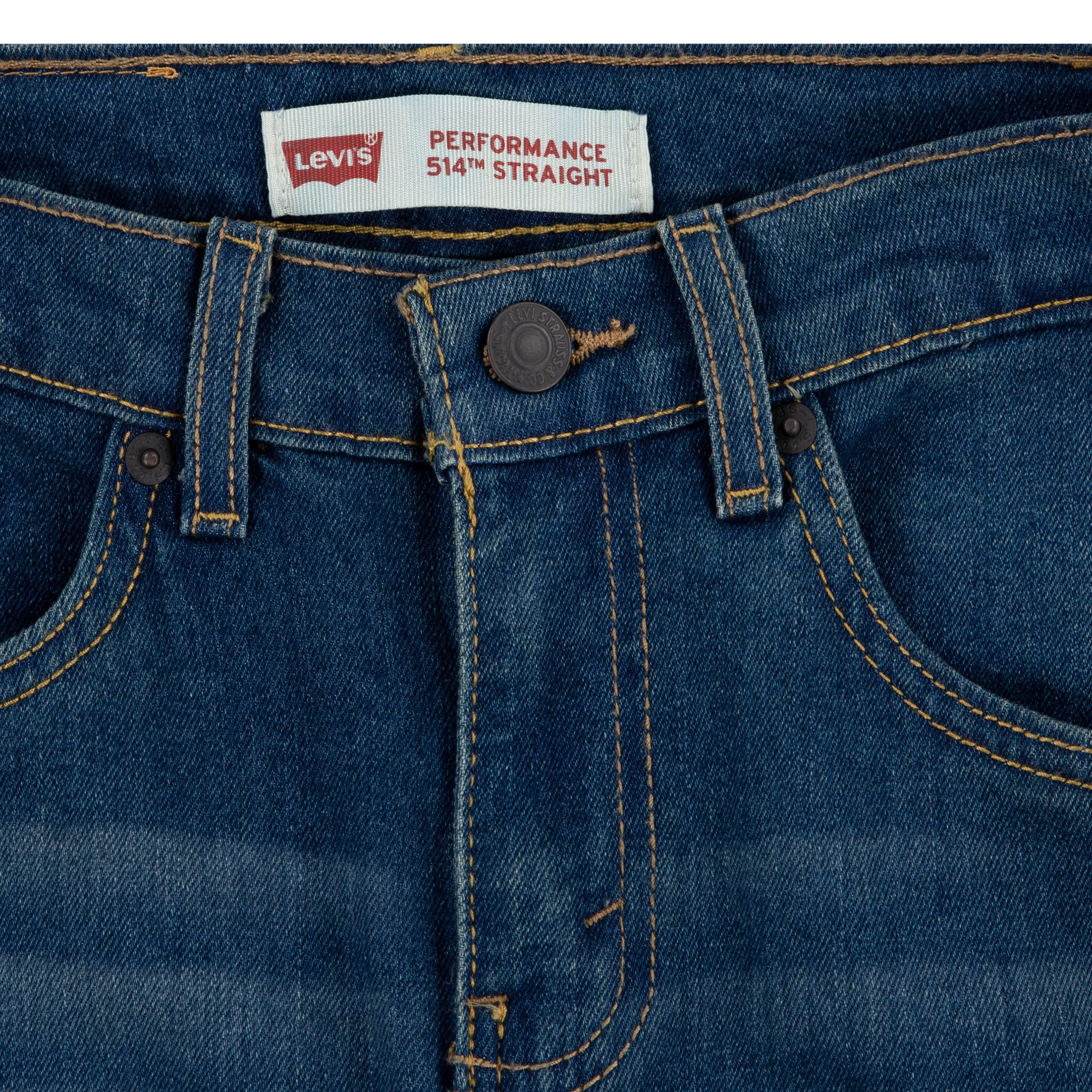 Levi's Big Boys' 514 Straight Performance Classic Medium Blue Wash Denim Jeans - BLUE