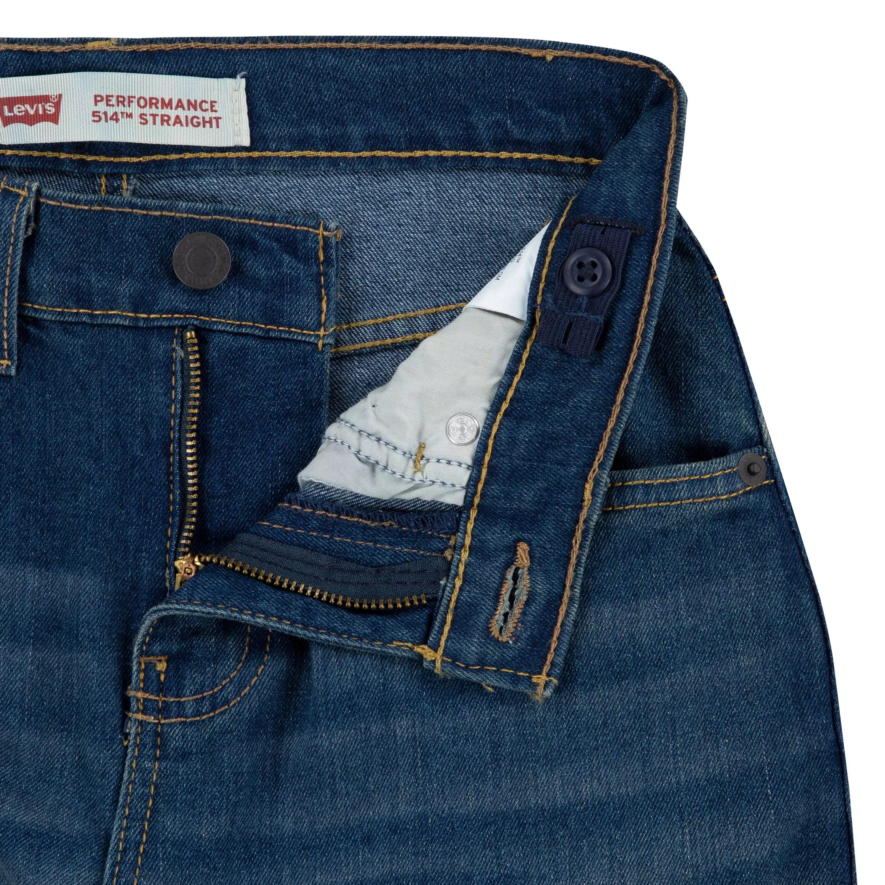 Levi's Big Boys' 514 Straight Performance Classic Medium Blue Wash Denim Jeans - BLUE