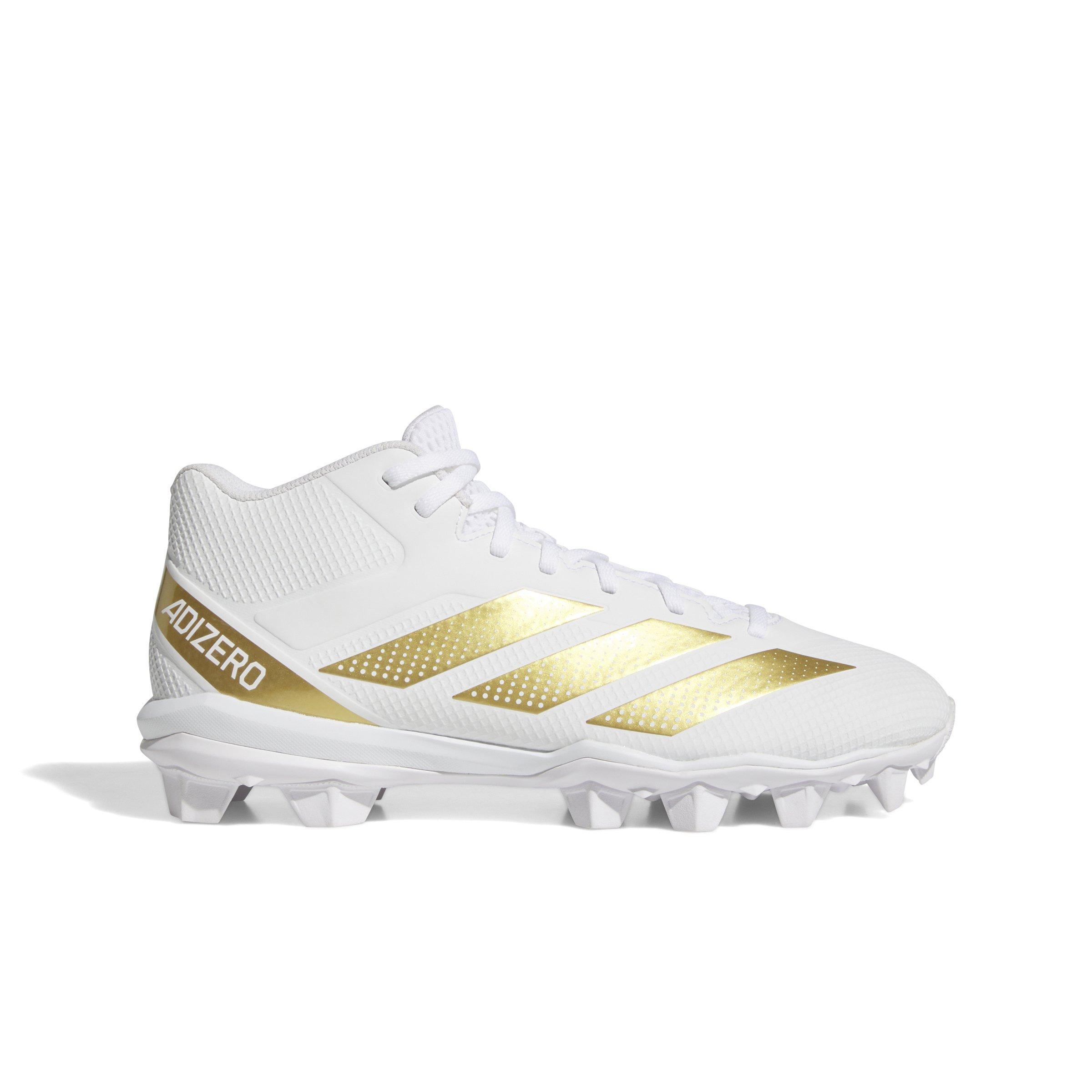 adidas Adizero Impact.2 "Ftwr White/Gold Metallic/Ftwr White" Men's Football Cleat - WHITE/GOLD/WHITE Thumbnail View 1