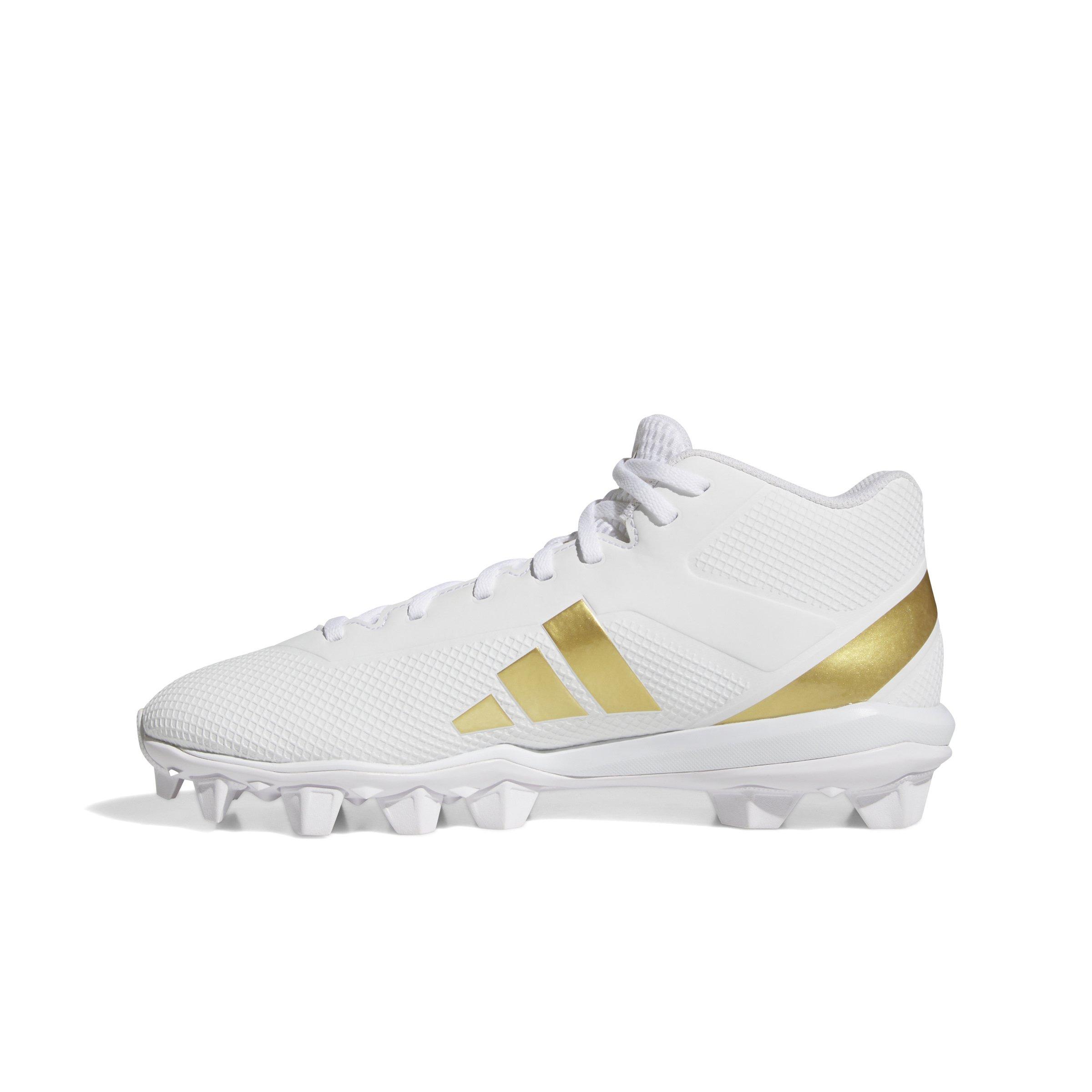 adidas Adizero Impact.2 "Ftwr White/Gold Metallic/Ftwr White" Men's Football Cleat - WHITE/GOLD/WHITE Thumbnail View 2