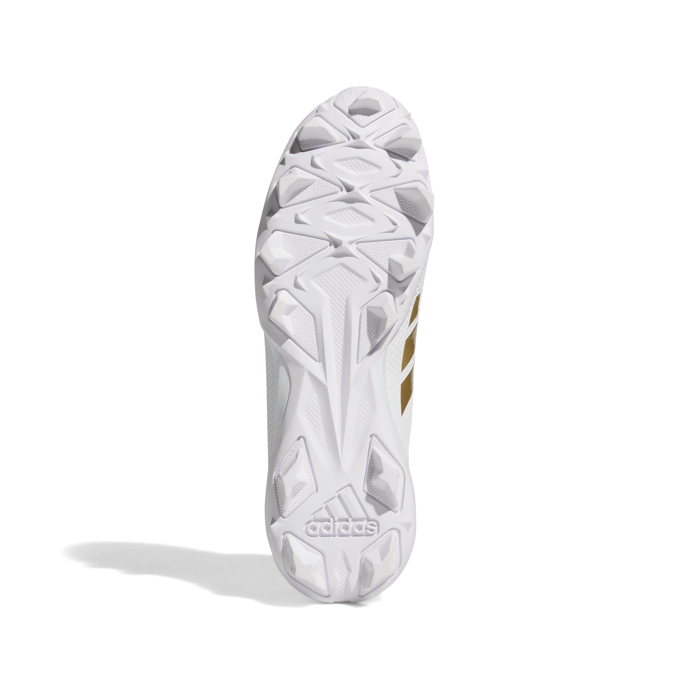 adidas Adizero Impact.2 "Ftwr White/Gold Metallic/Ftwr White" Men's Football Cleat - WHITE/GOLD/WHITE Thumbnail View 6