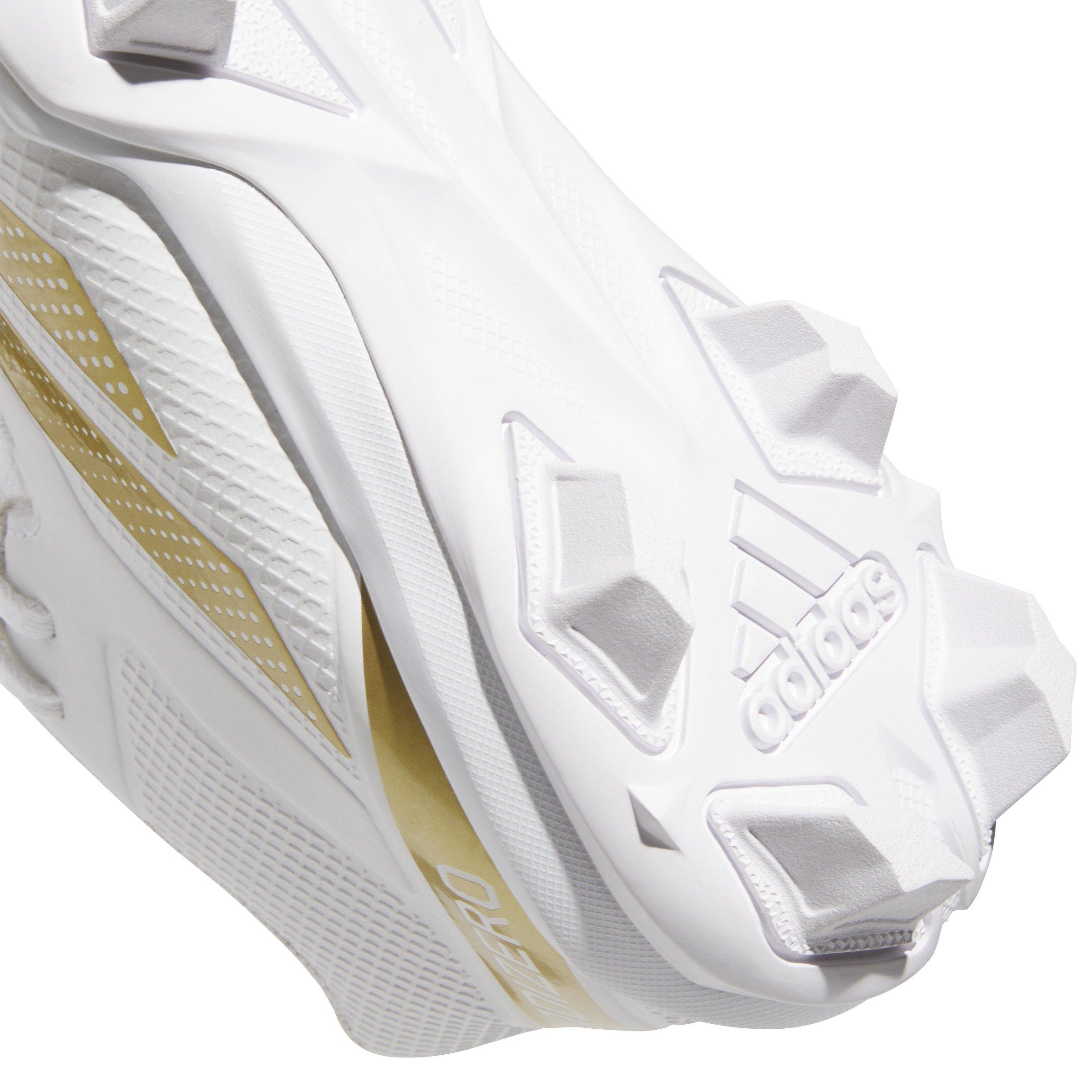 adidas Adizero Impact.2 "Ftwr White/Gold Metallic/Ftwr White" Men's Football Cleat - WHITE/GOLD/WHITE Thumbnail View 7