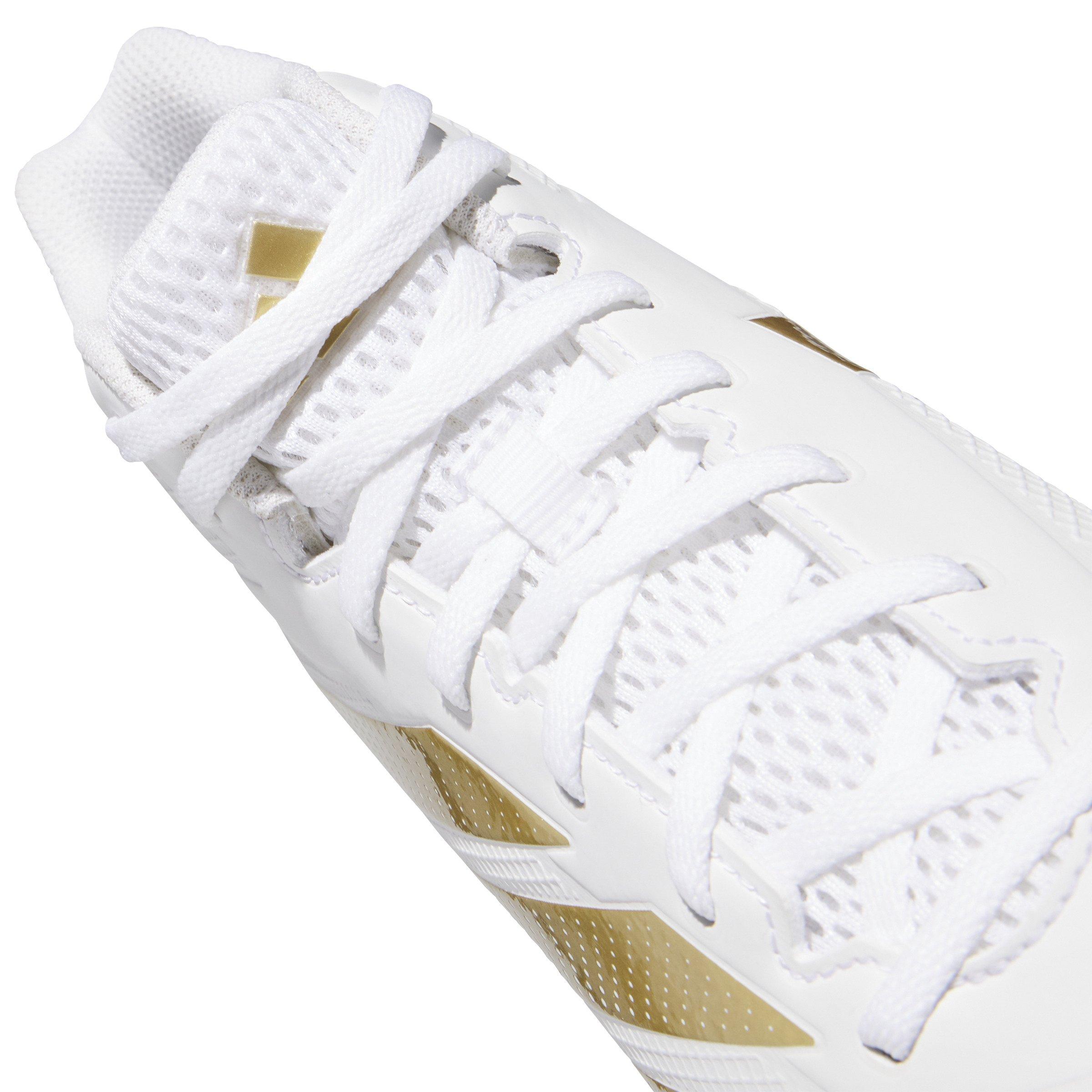 adidas Adizero Impact.2 "Ftwr White/Gold Metallic/Ftwr White" Men's Football Cleat - WHITE/GOLD/WHITE Thumbnail View 8