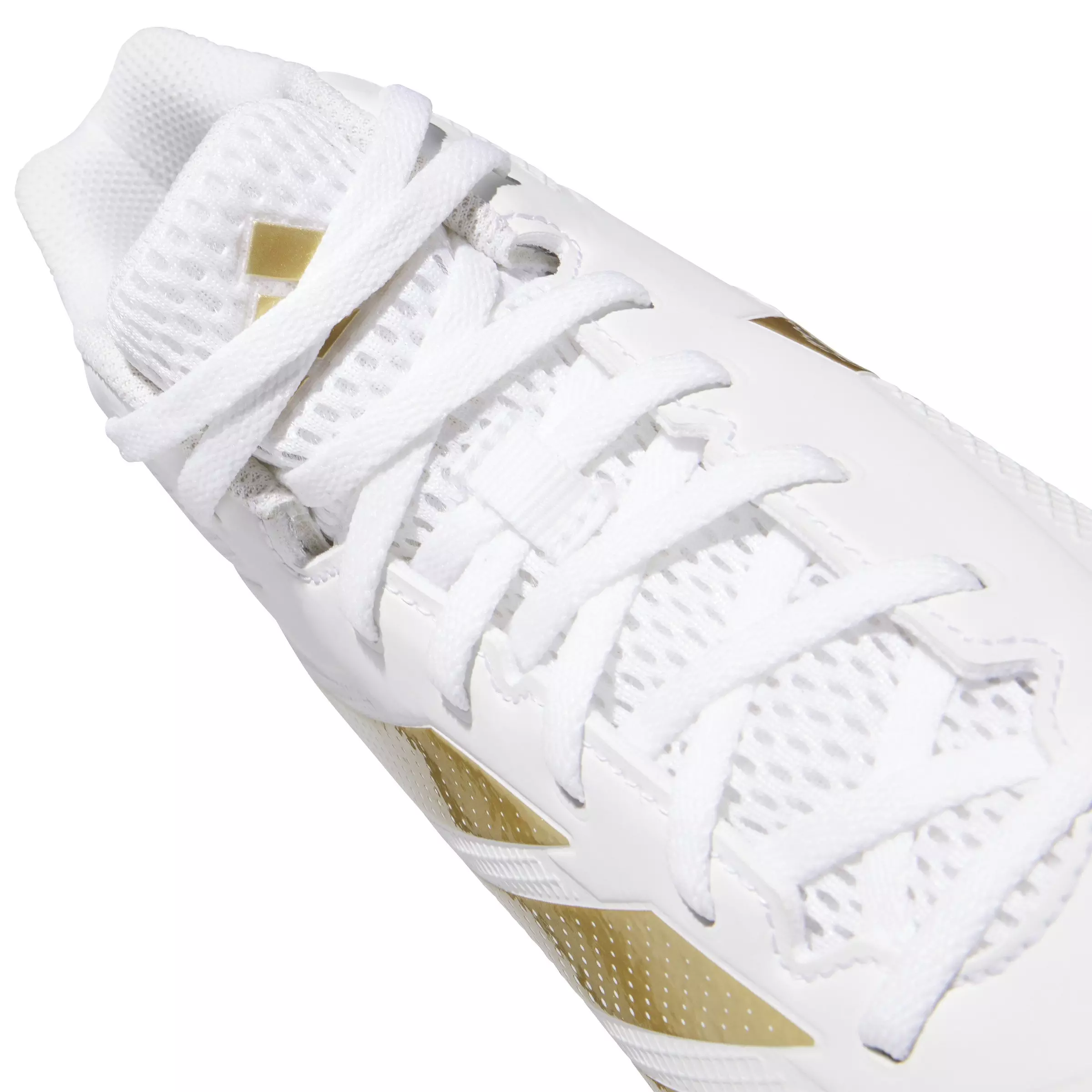 adidas Adizero Impact.2 "Ftwr White/Gold Metallic/Ftwr White" Men's Football Cleat - WHITE/GOLD/WHITE