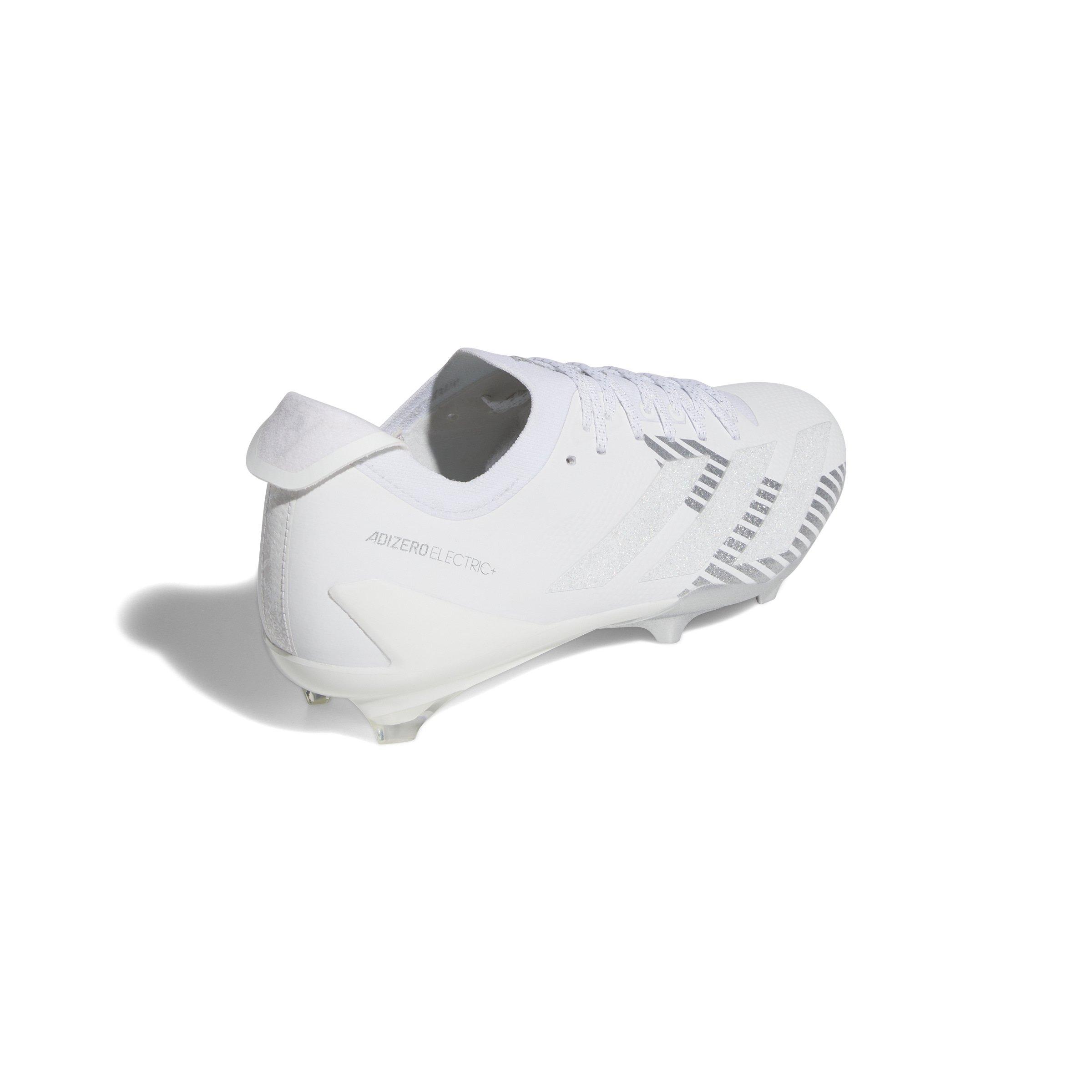 adidas Adizero Electric + "Ftwr White/Ftwr White/Silver Metallic" Men's Football Cleat - WHITE/WHITE/SILVER Thumbnail View 4